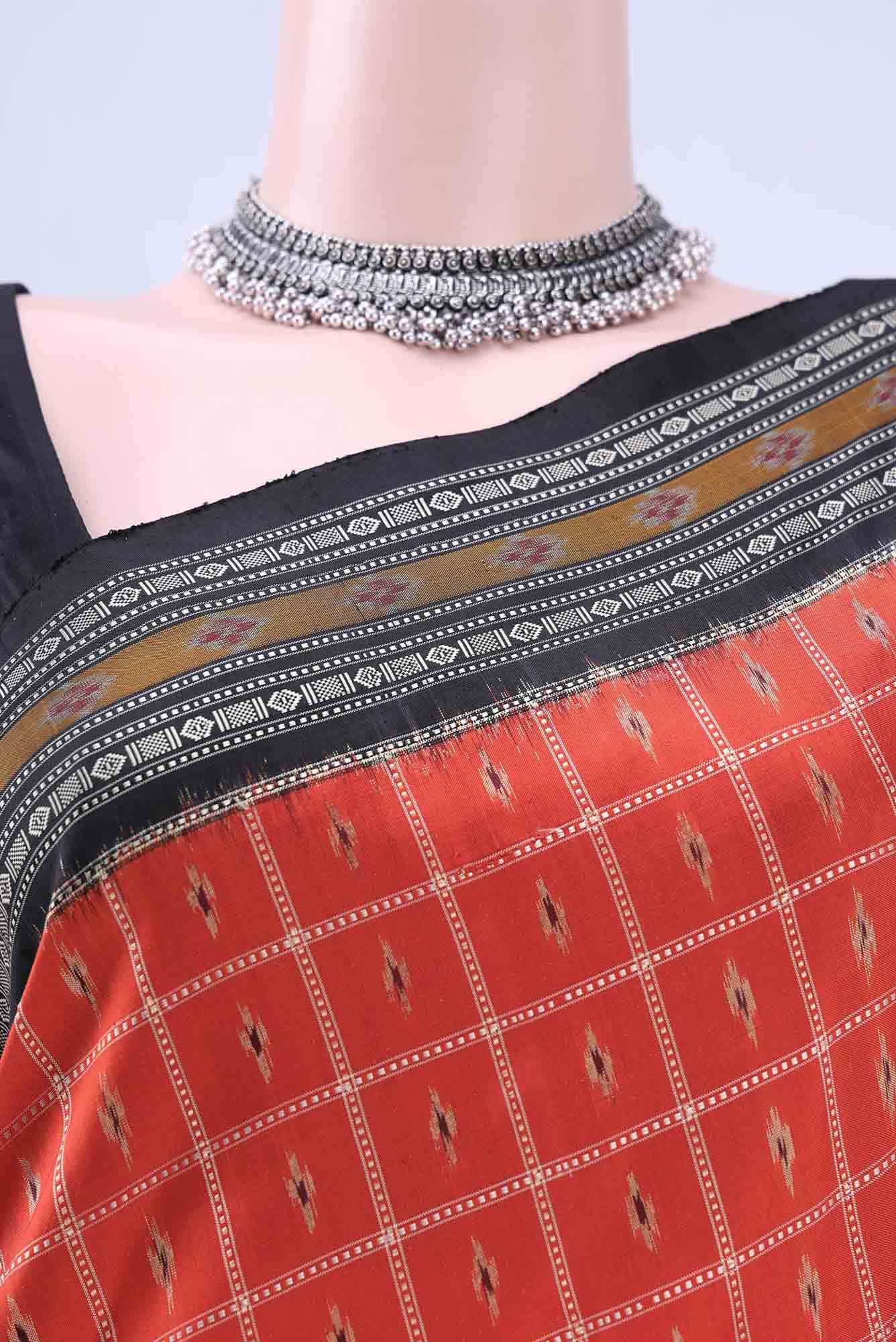 Orange Pochampally Silk Saree