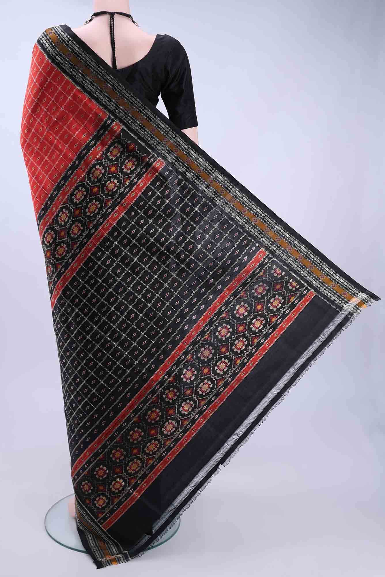 Orange Pochampally Silk Saree