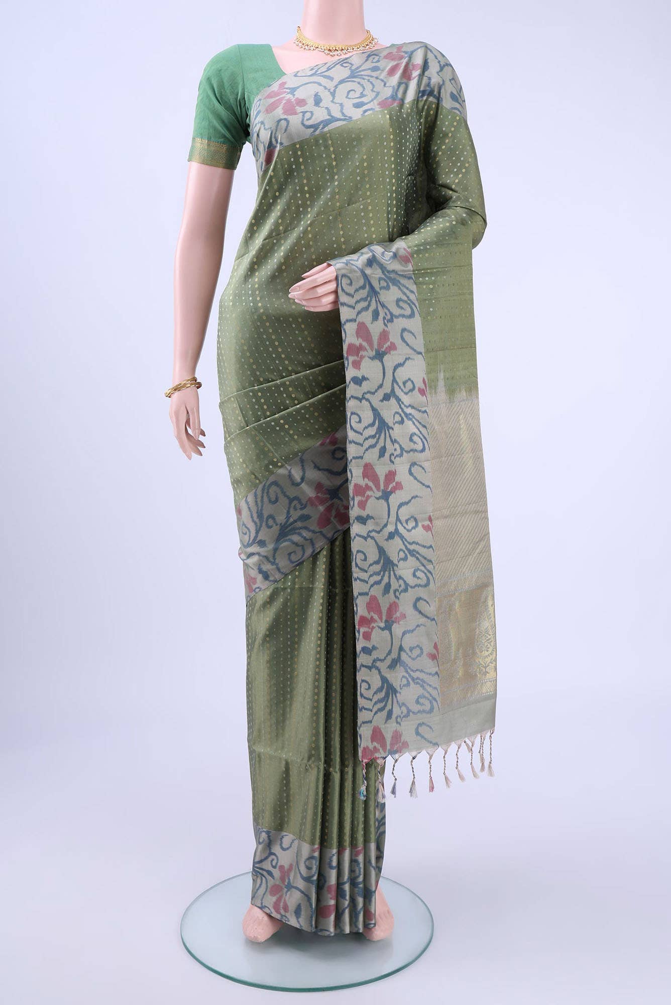 Pista Green Soft Silk Saree