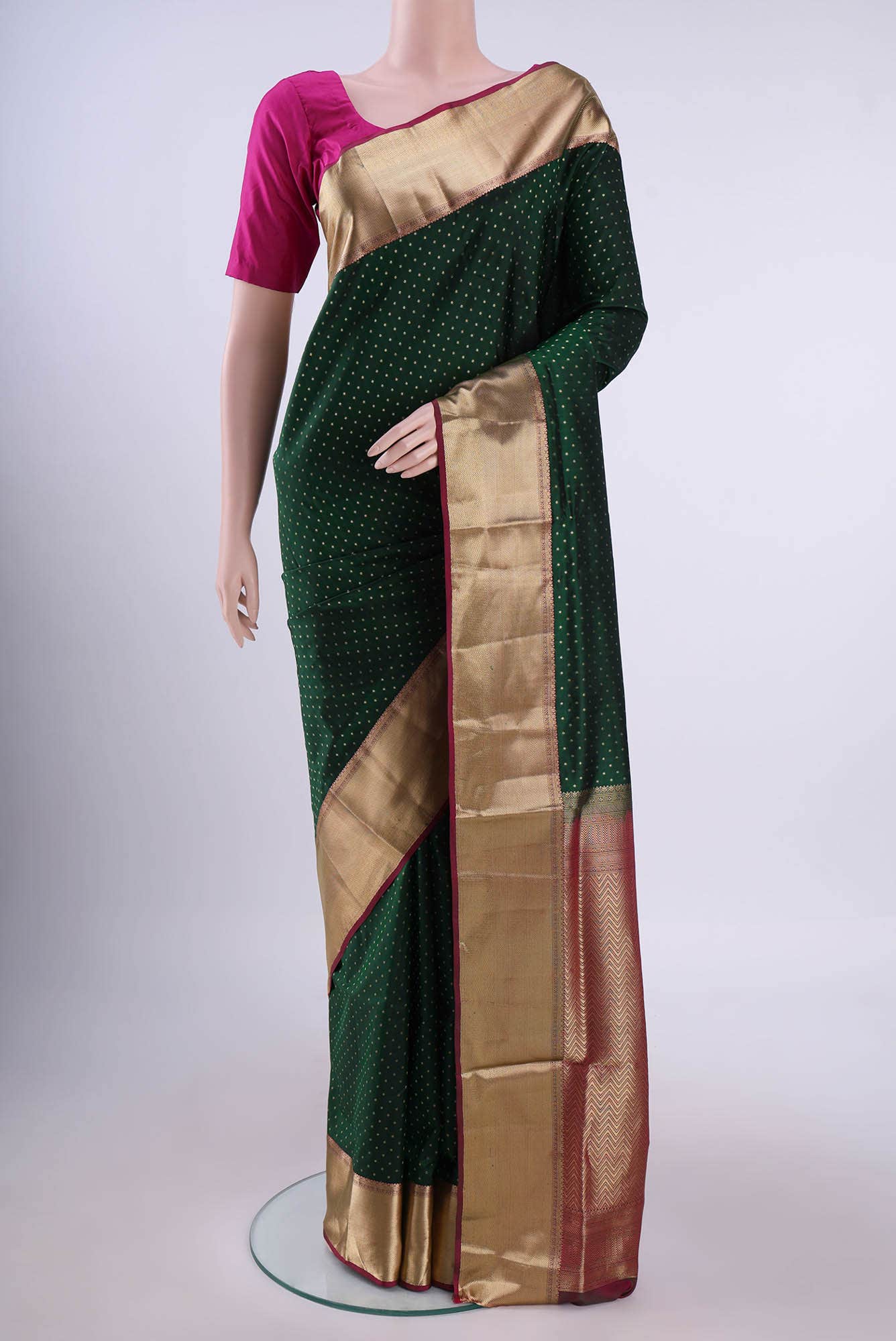 Bottle Green Uppada Silk Saree