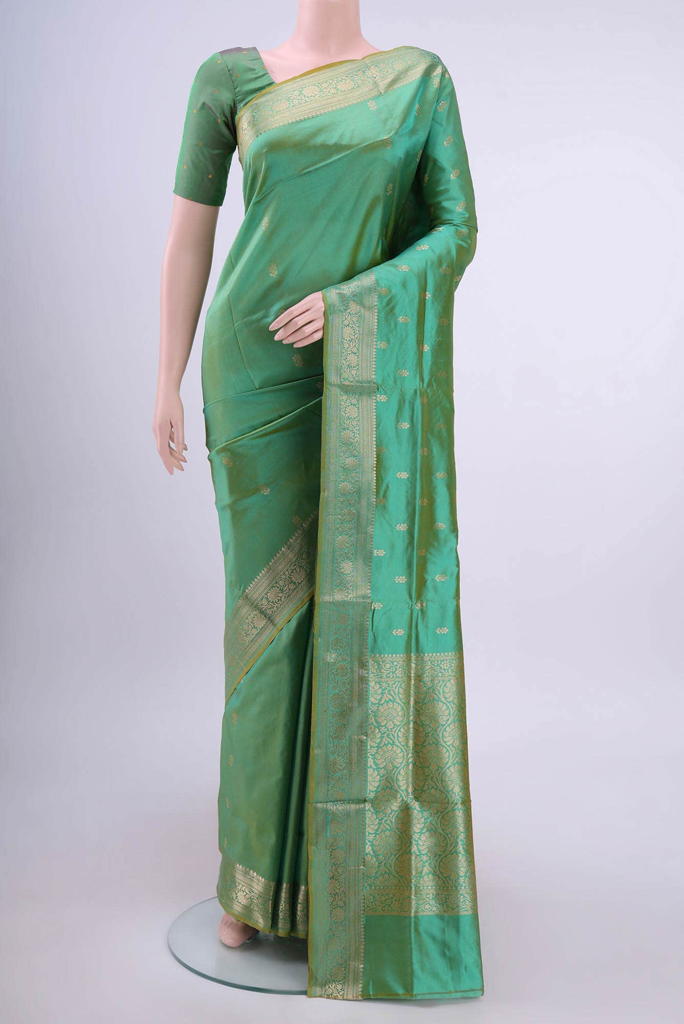 Green Banarasi Katan Silk Saree