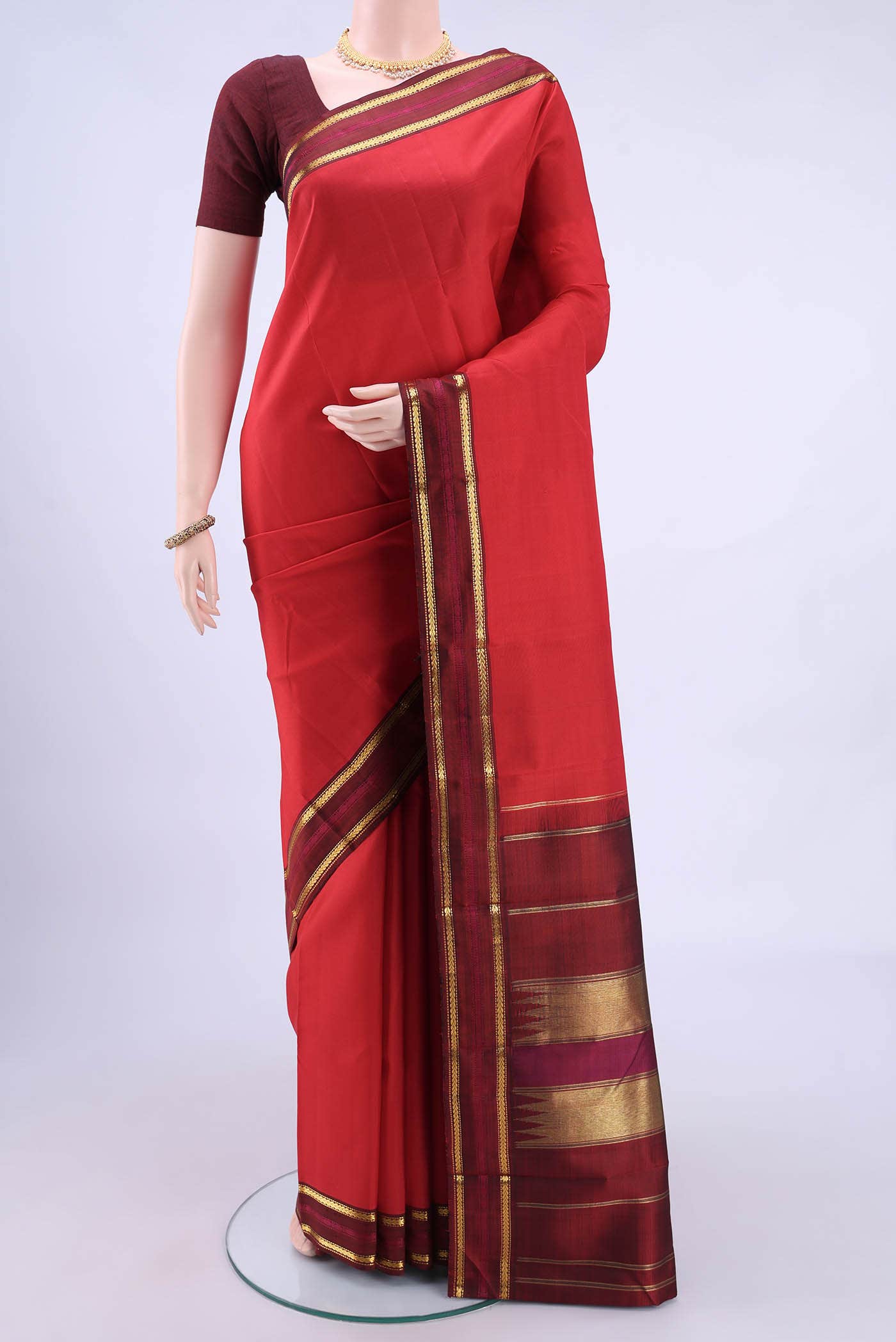 Imperial Red Kanchipuram Silk Saree