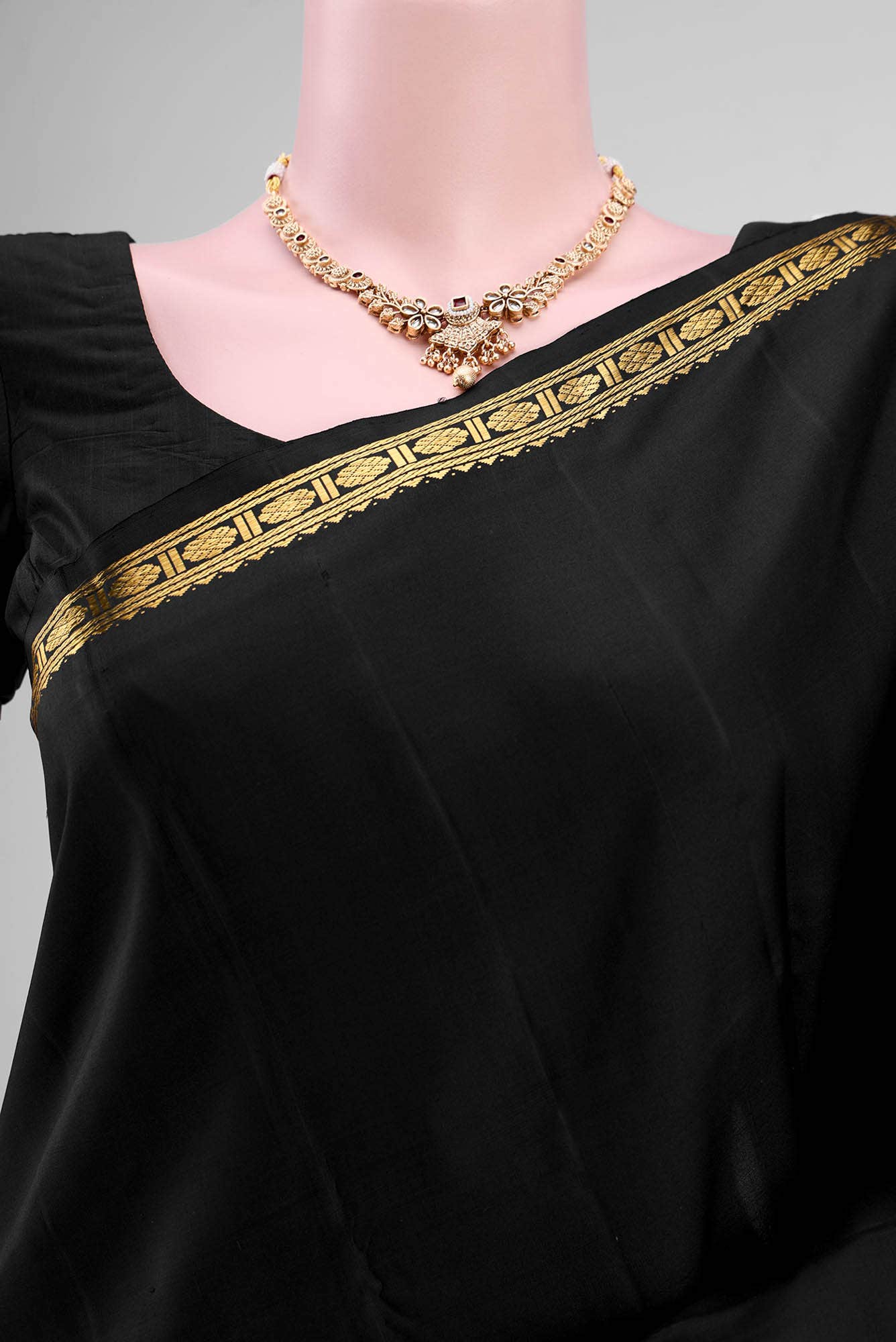 Black Kanchipuram Silk Saree