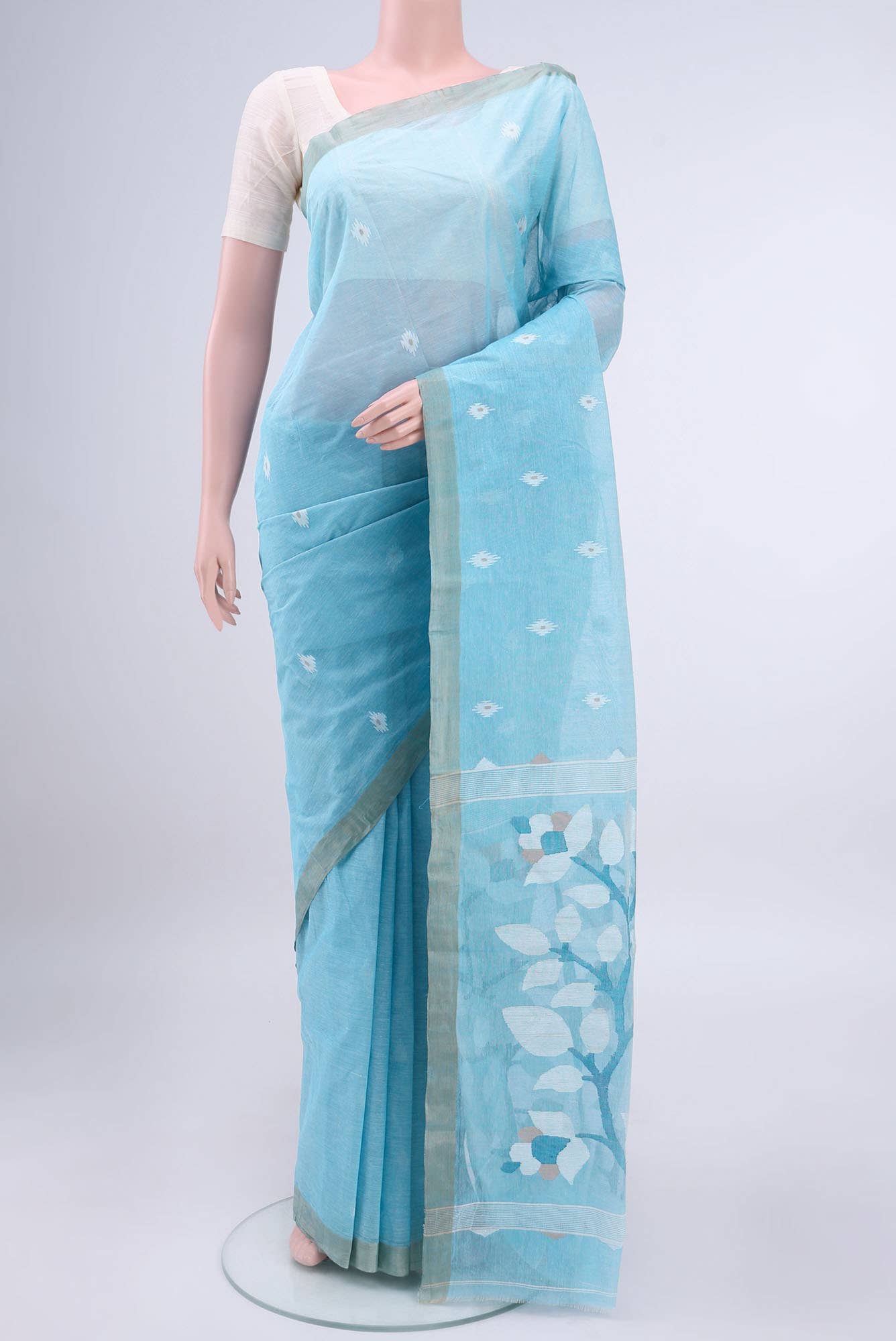 Black Bengal Cotton Saree