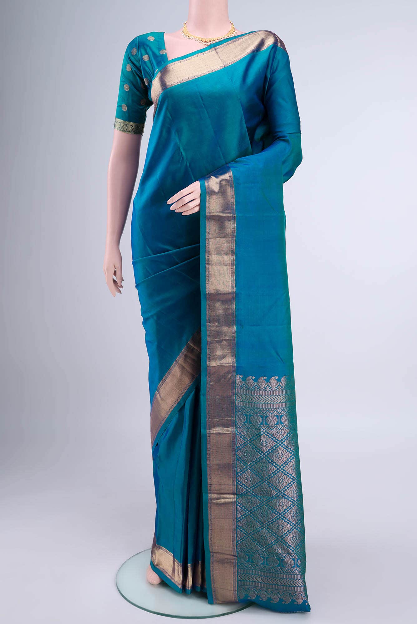 Blue Kanchipuram Saree
