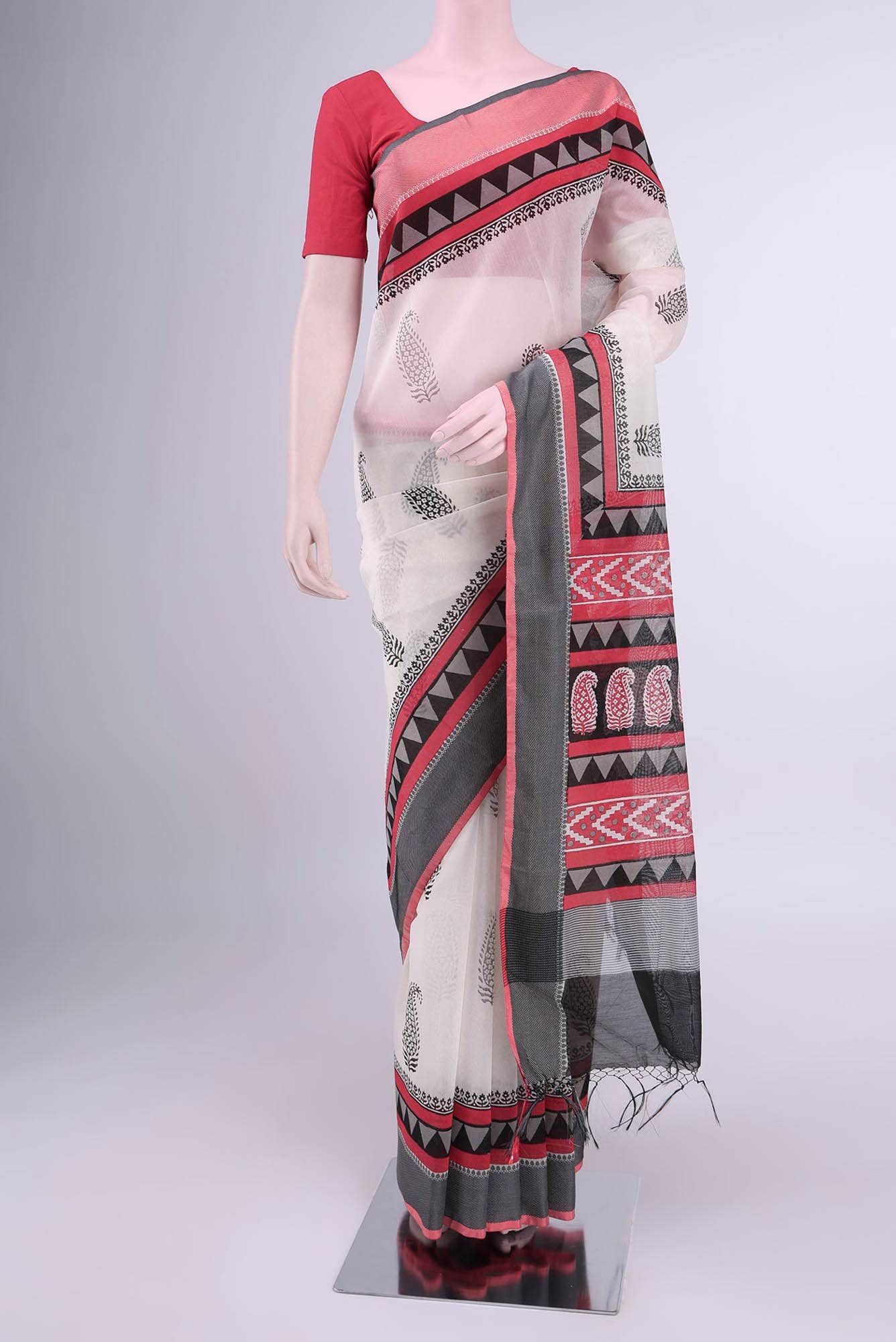 Beige Kota Cotton Saree