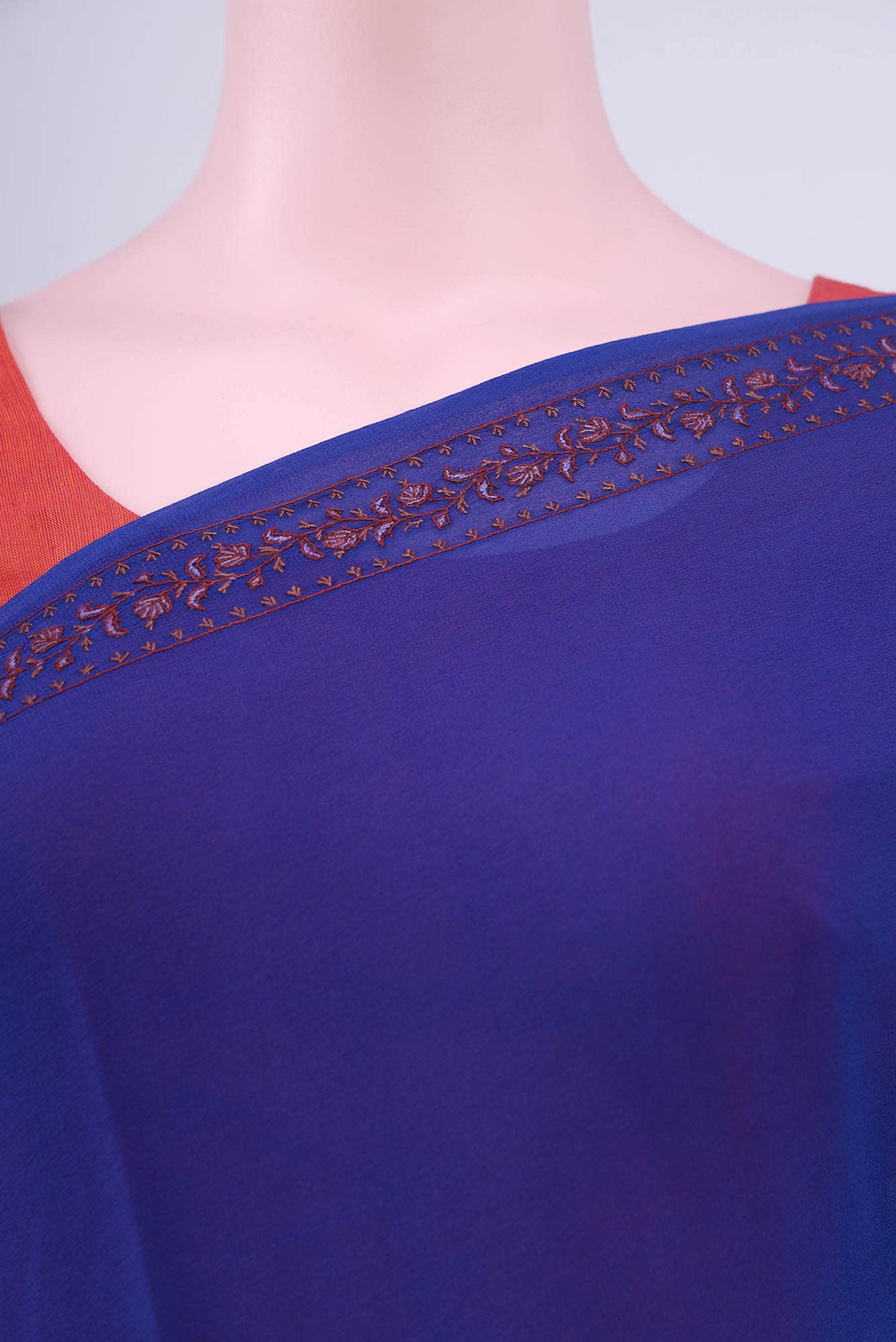 Royal Blue Kashmiri Saree