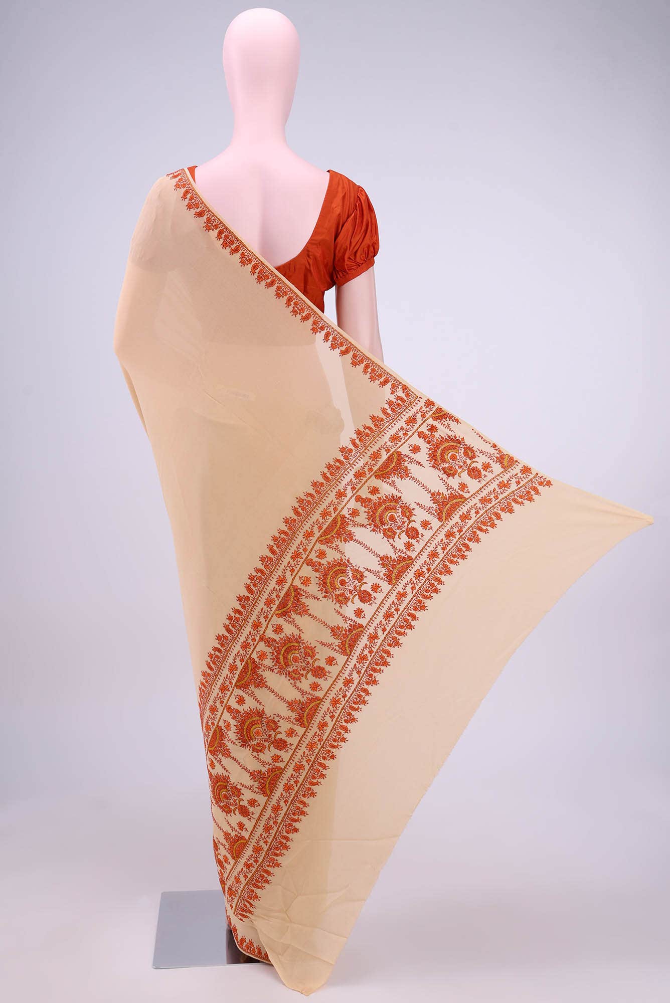 Beige Kashmiri Saree