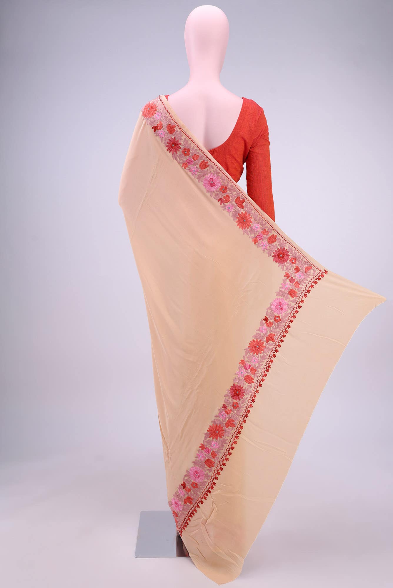 Beige Kashmiri Saree
