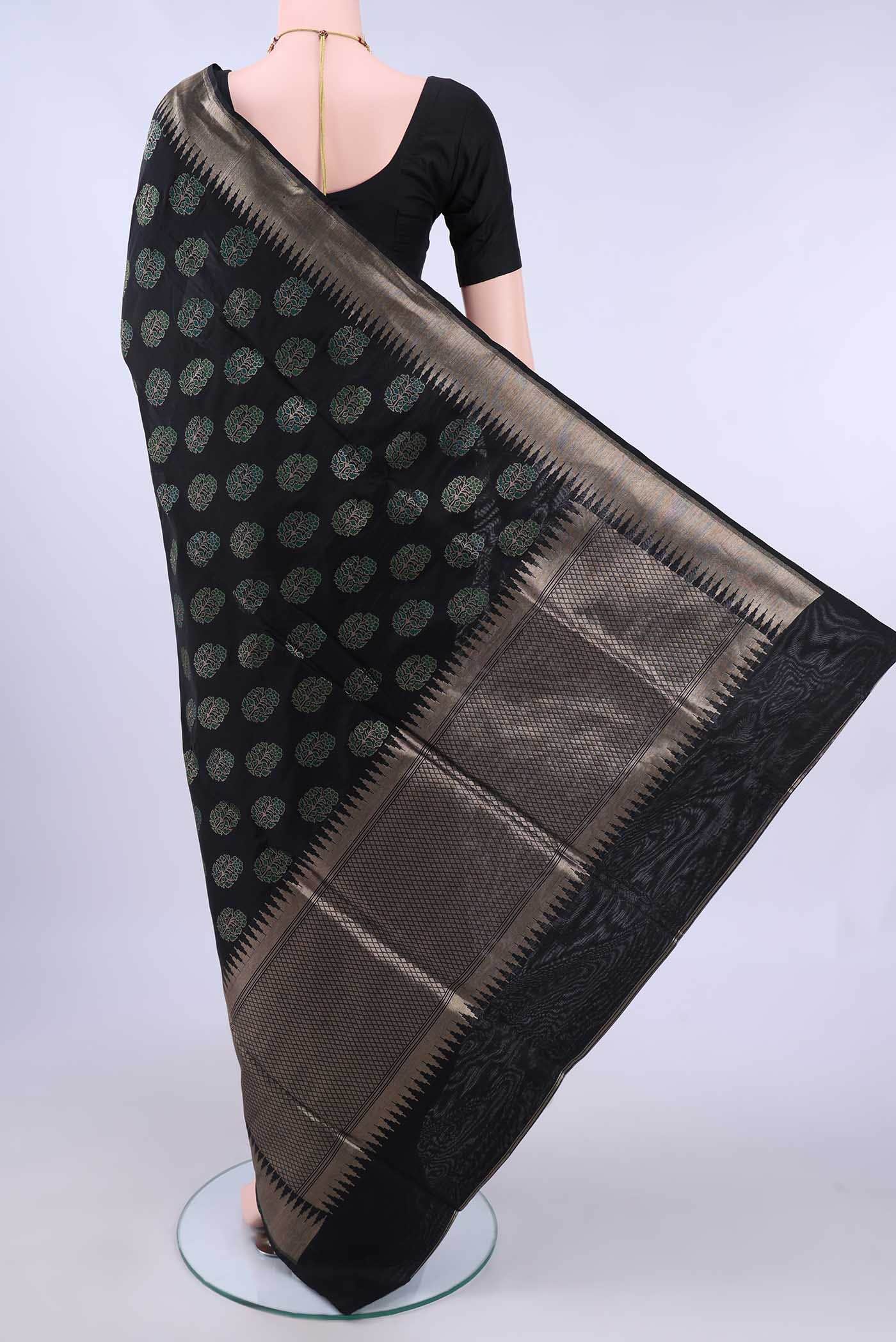 Black Banarasi Silk Saree