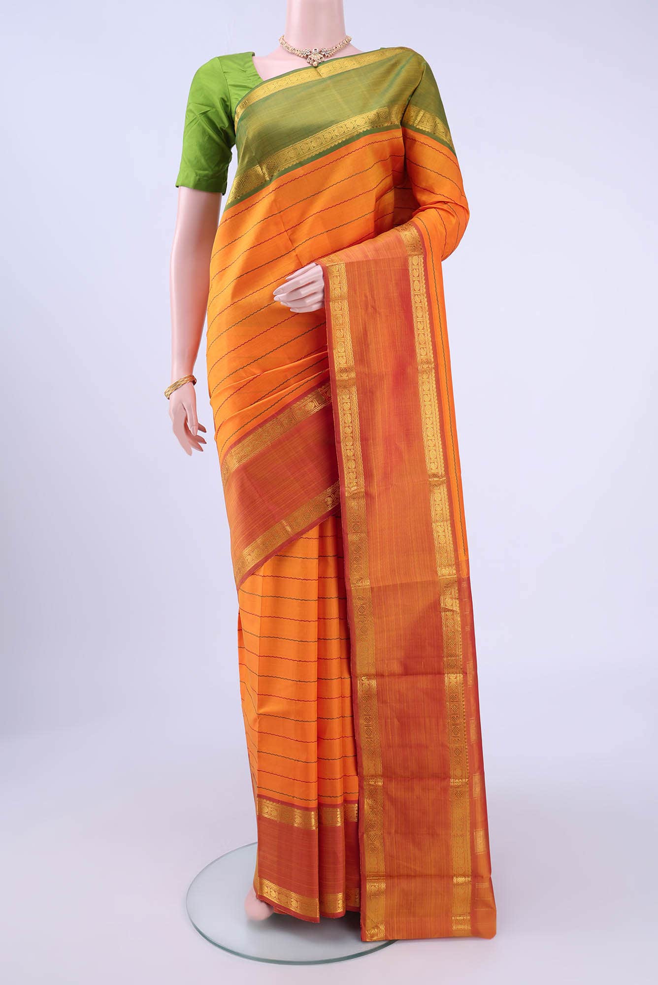 Orange Kanchipuram Saree