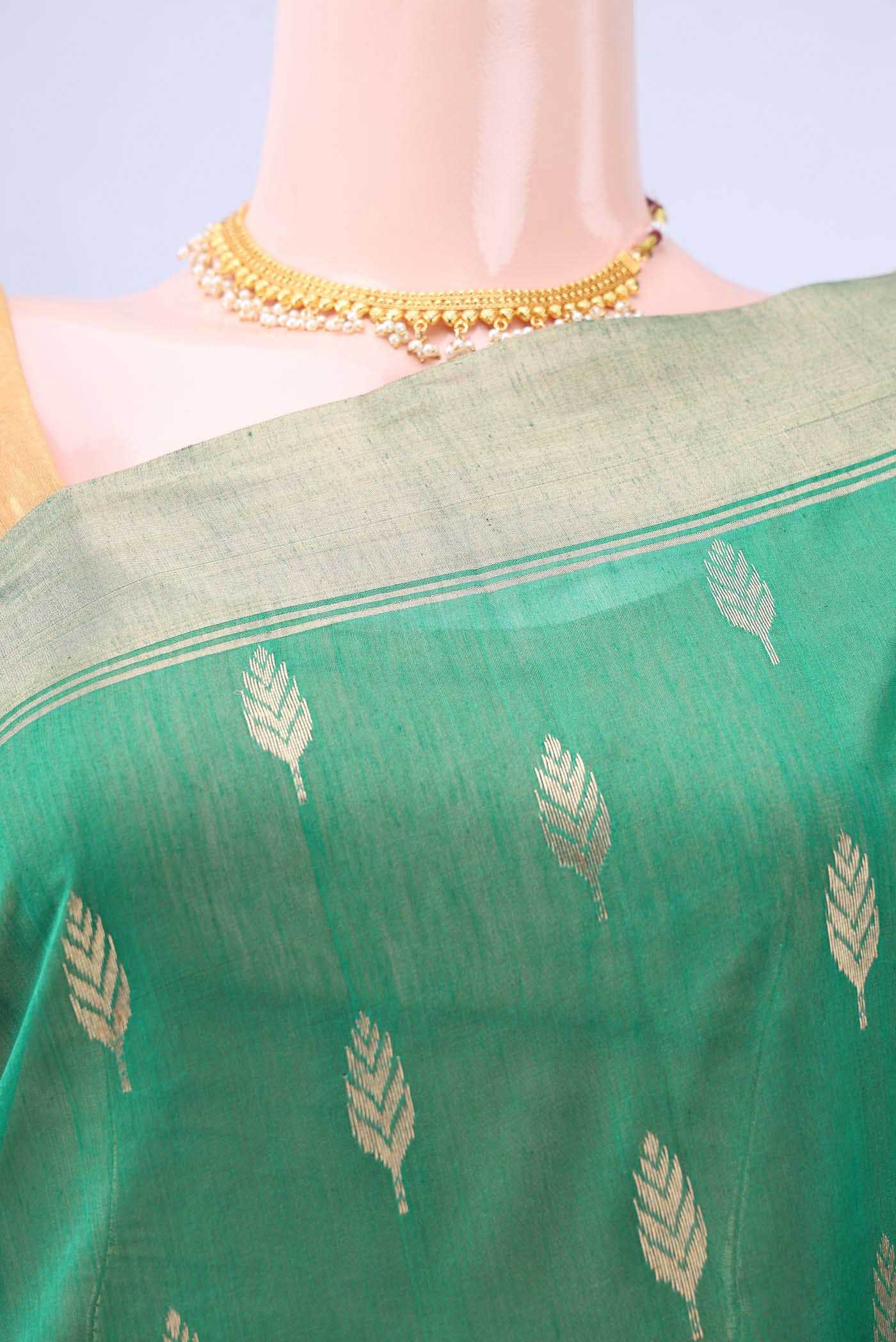 Sea Green Chanderi Silk Saree