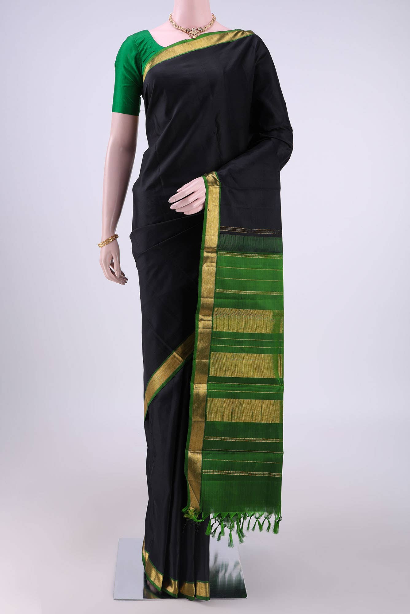 Black Kanchipuram Silk Saree