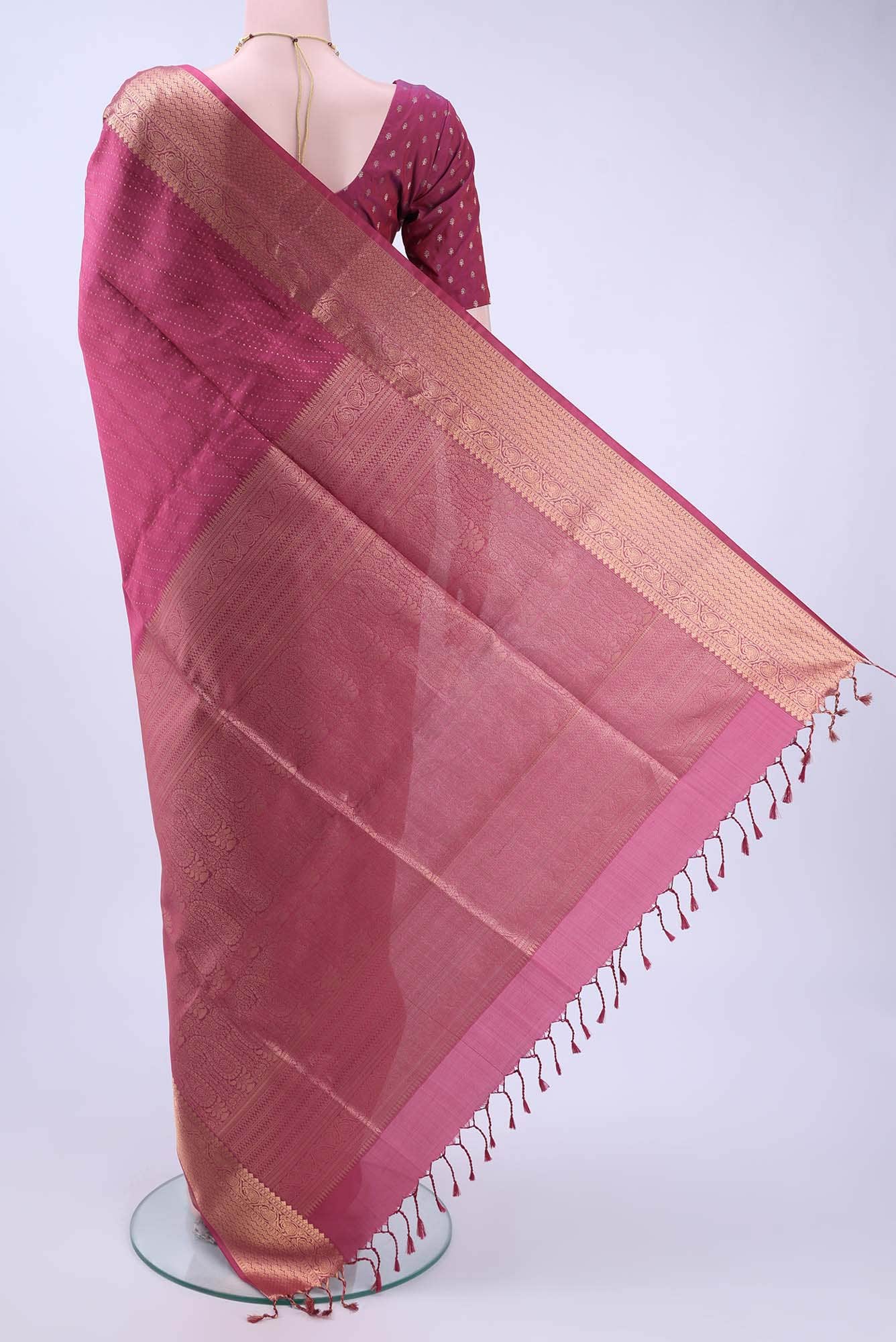 Rose pink Soft Silk Saree
