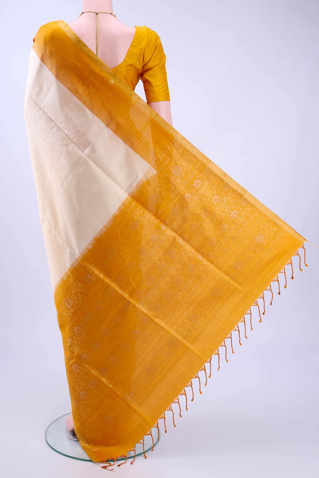 Off White Soft Silk Saree