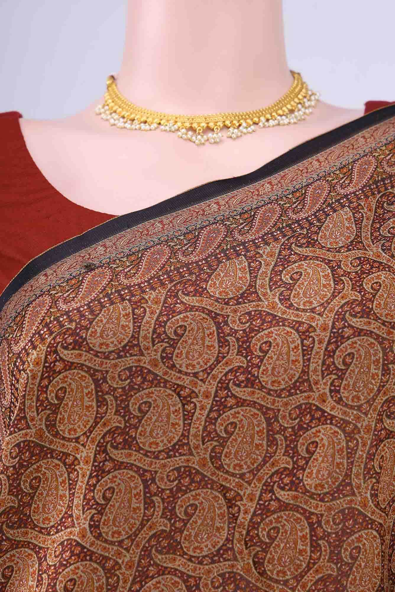 Maroon Baluchari Silk Saree