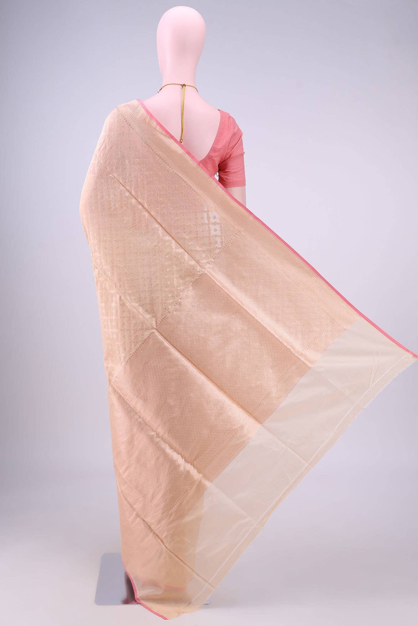 Beige Banarasi Silk Saree