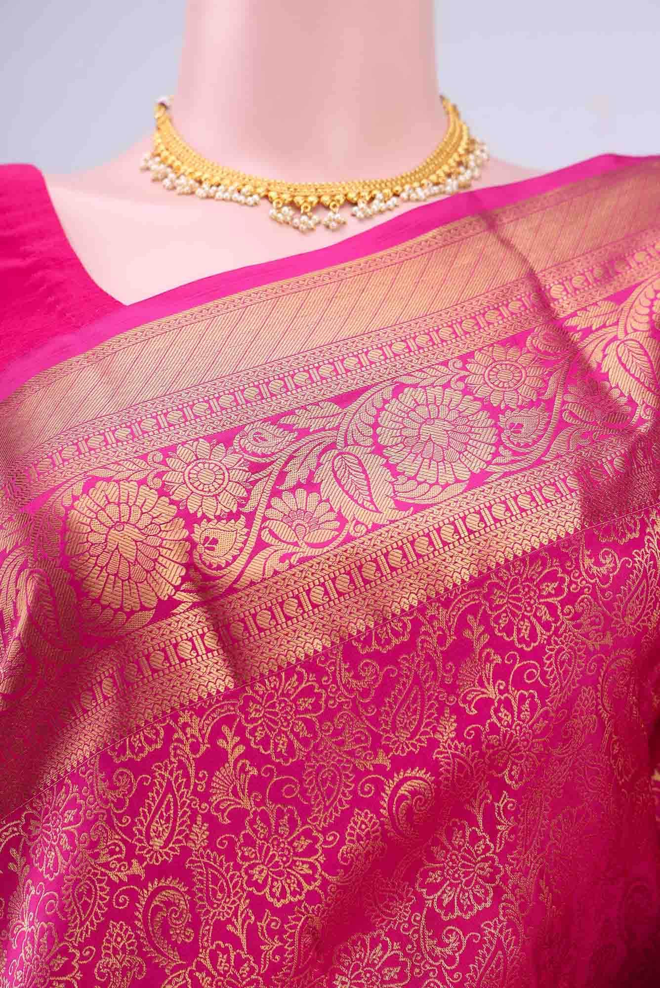 Rani Pink Bangalore Silk Saree
