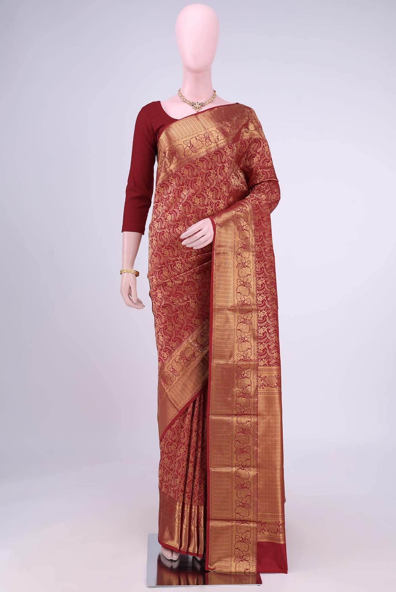 Maroon Bangalore Silk Saree
