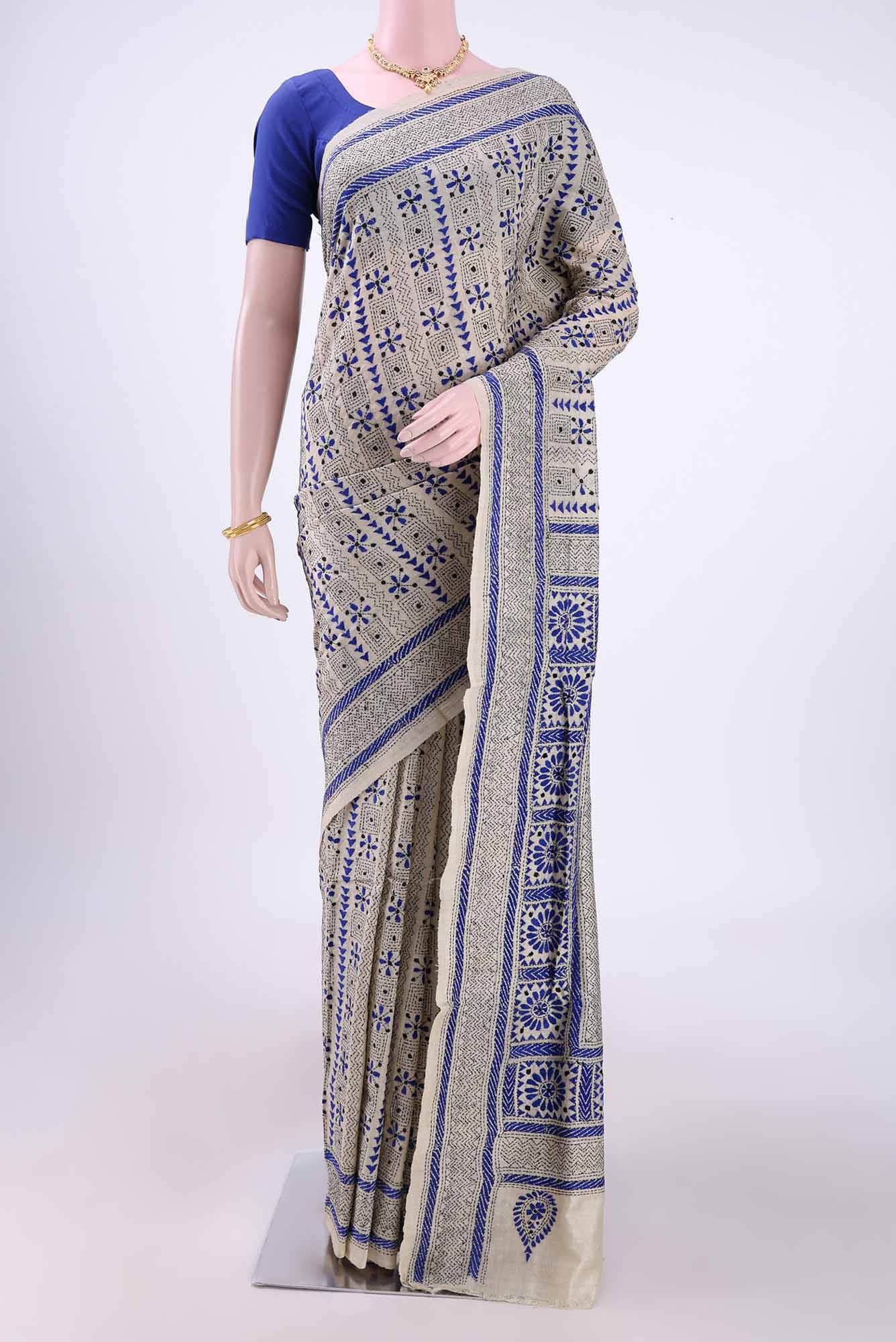Beige Tussar Saree