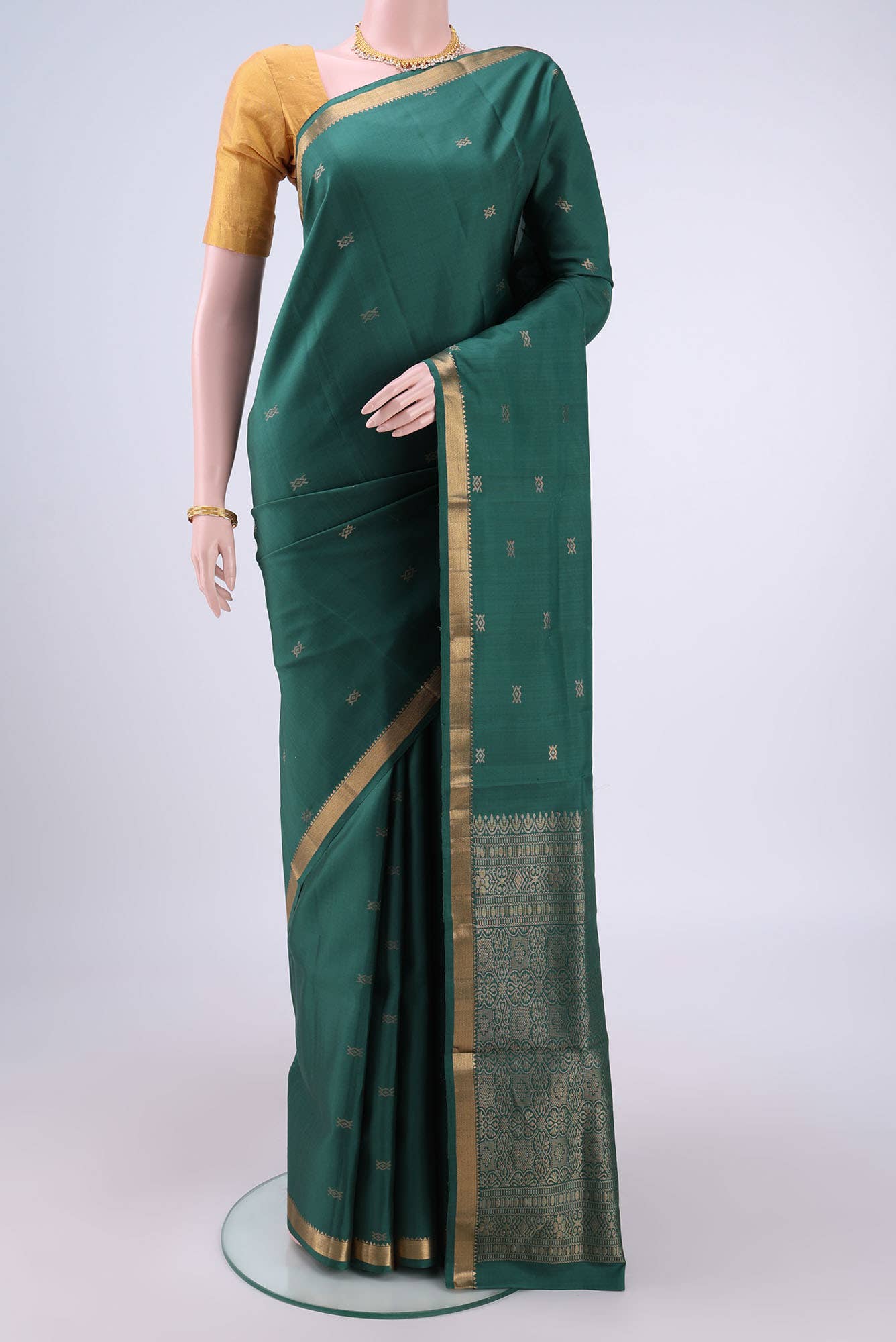 Bottle Green Uppada Silk Saree
