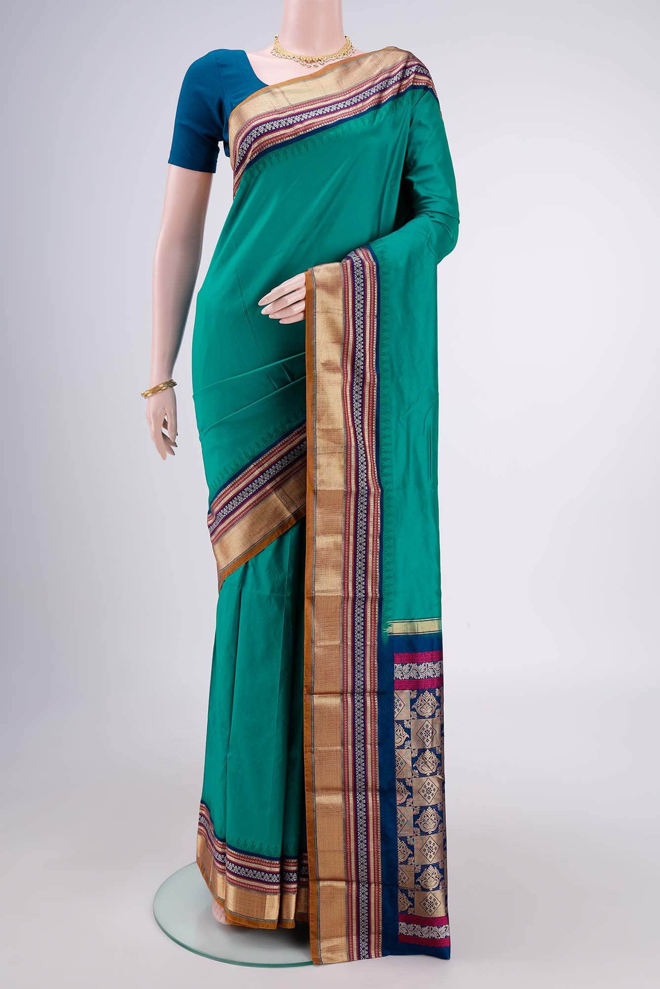 Sea Green Bangalore Silk - kadyal Saree