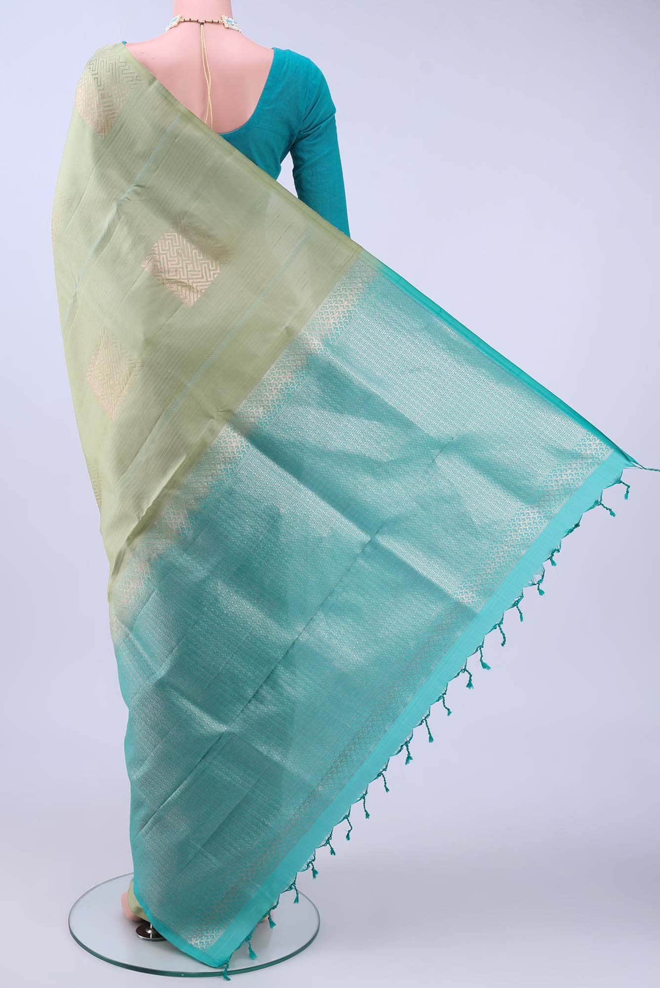 Sage Green Soft Silk Saree