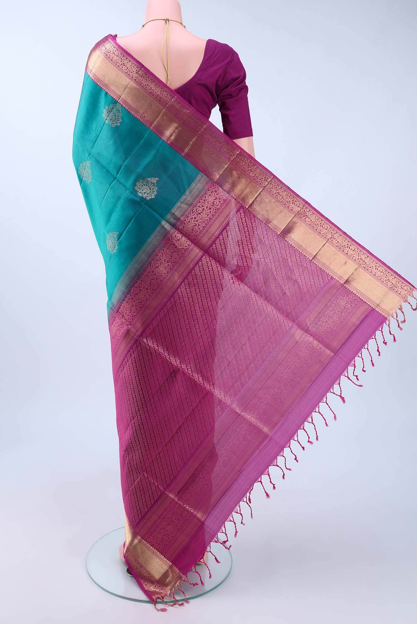 Sea Green Soft Silk Saree