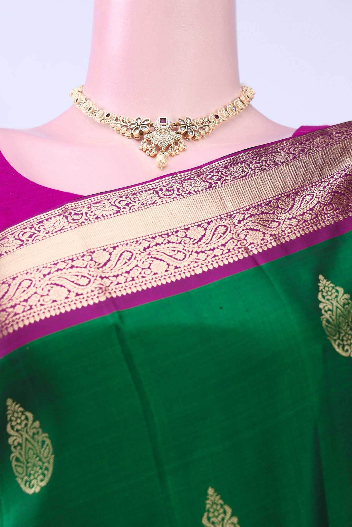 Bottle Green Soft Silk Saree