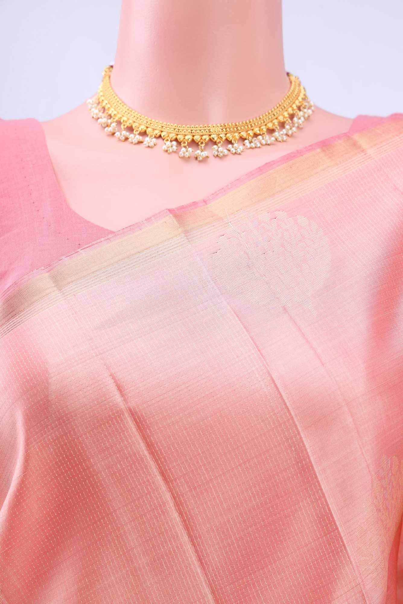 Golden Peach Soft Silk Saree