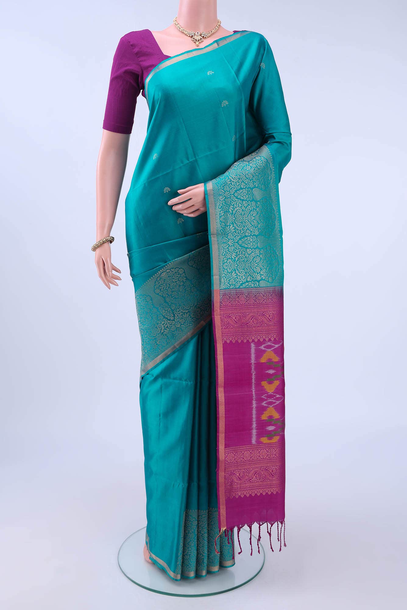 Sea Green Soft Silk Saree