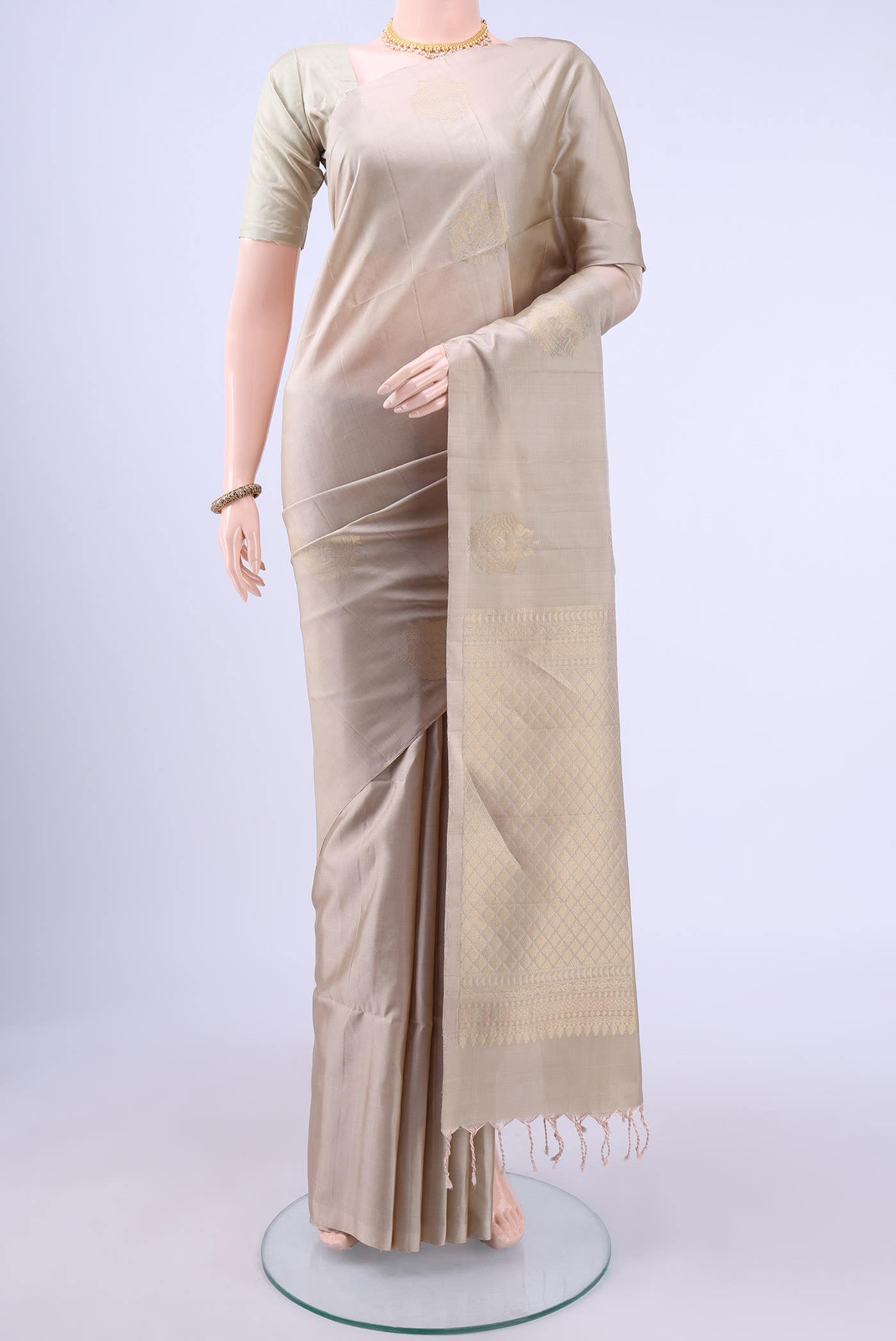 Beige Soft Silk Saree
