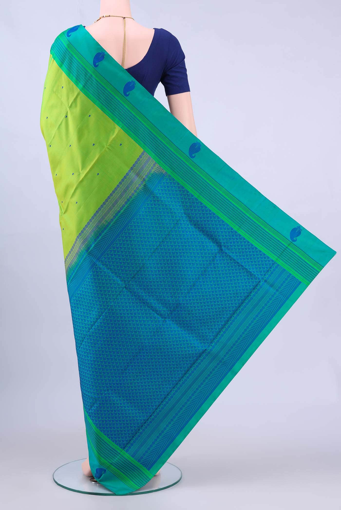 Parrot Green Soft Silk Saree