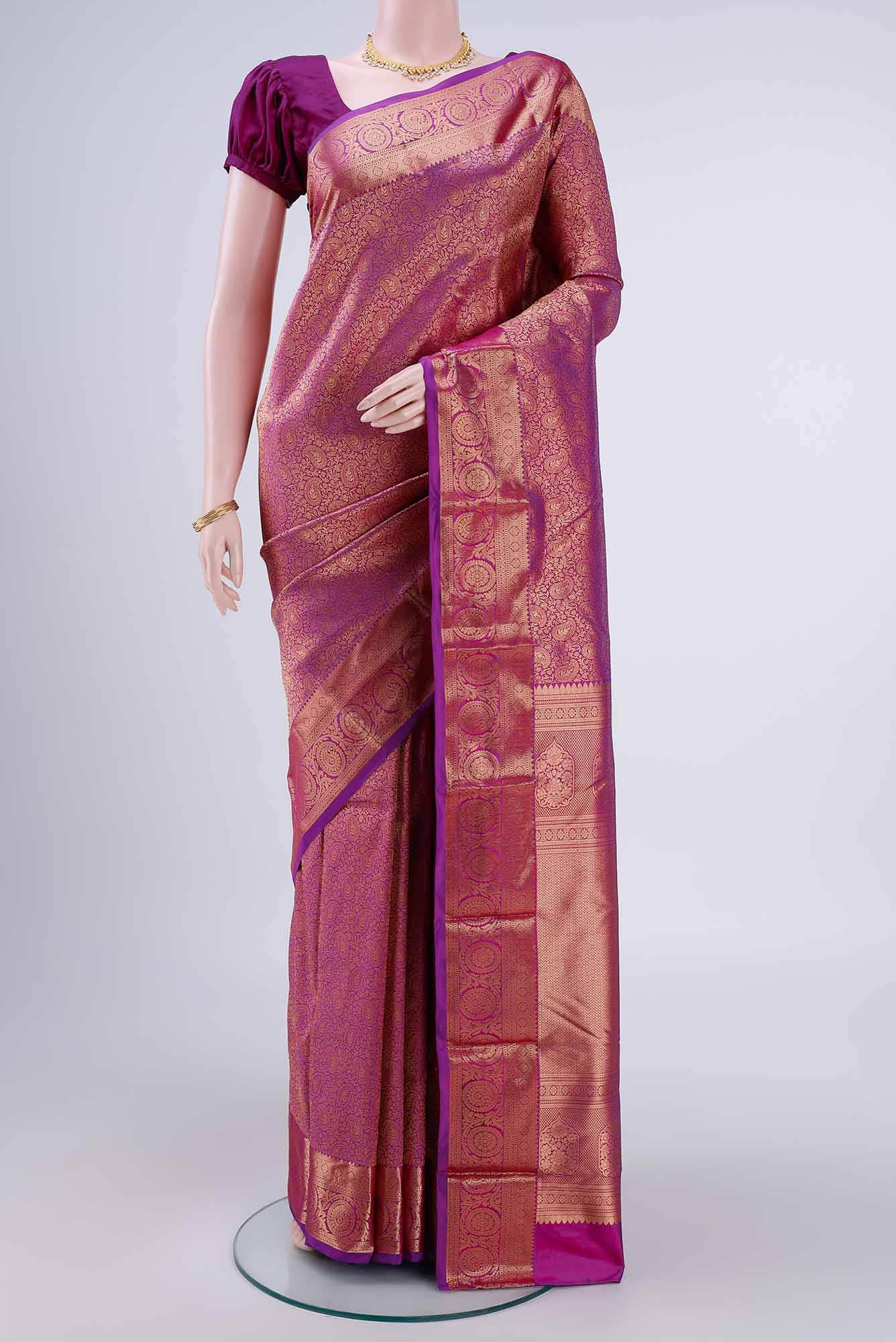 Lilac Bangalore Silk Saree