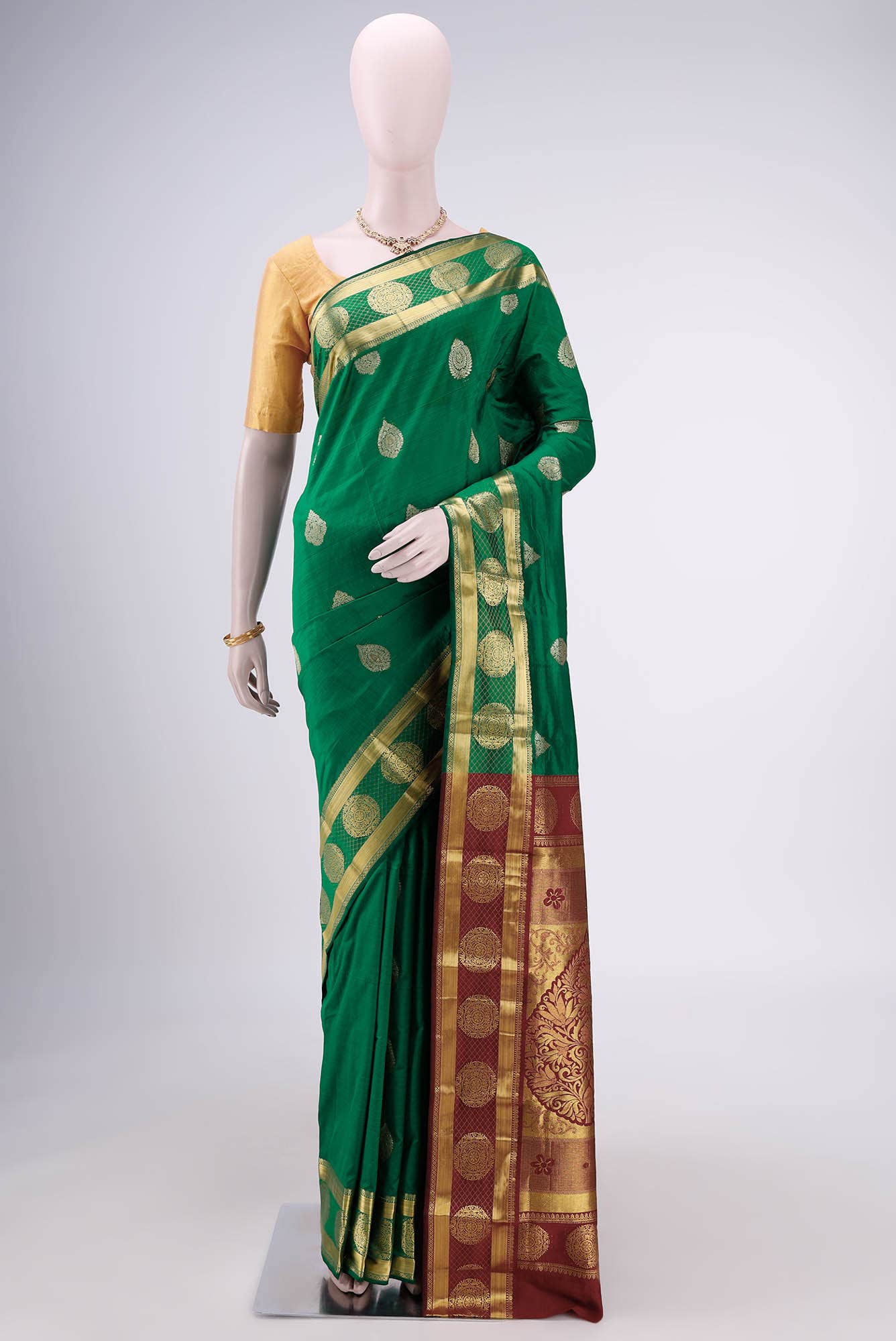 Green Blended Bangalore Silk - kadyal Saree