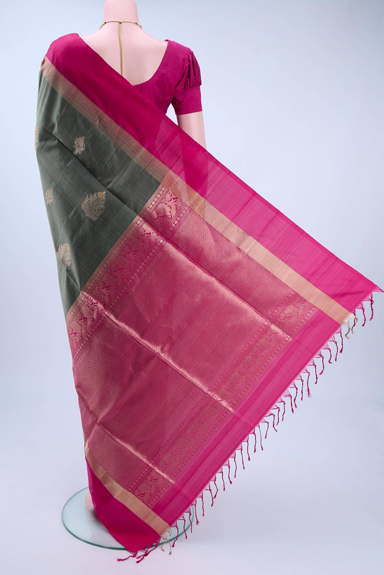 Davys Grey Soft Silk Saree