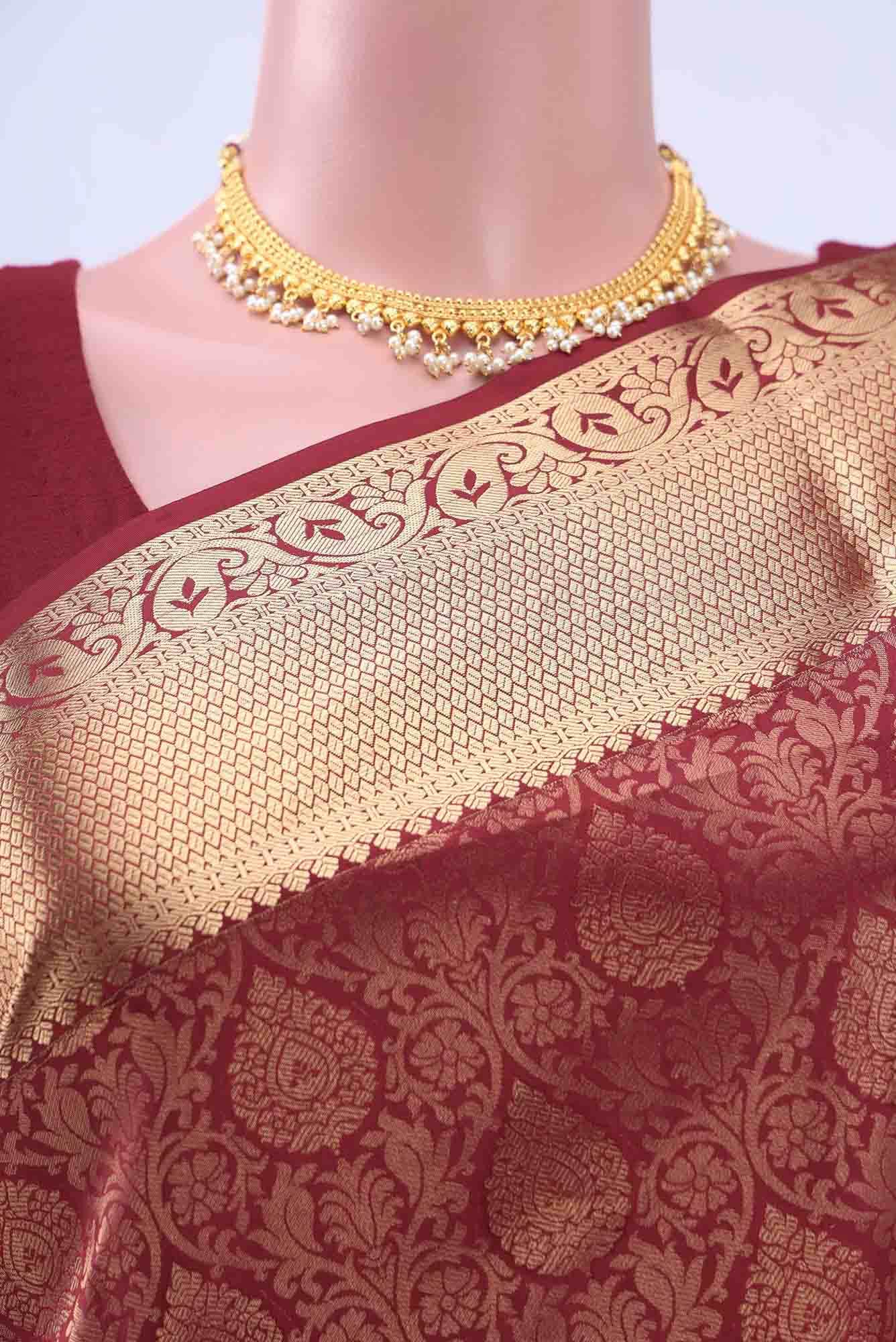 Maroon Soft Silk Saree