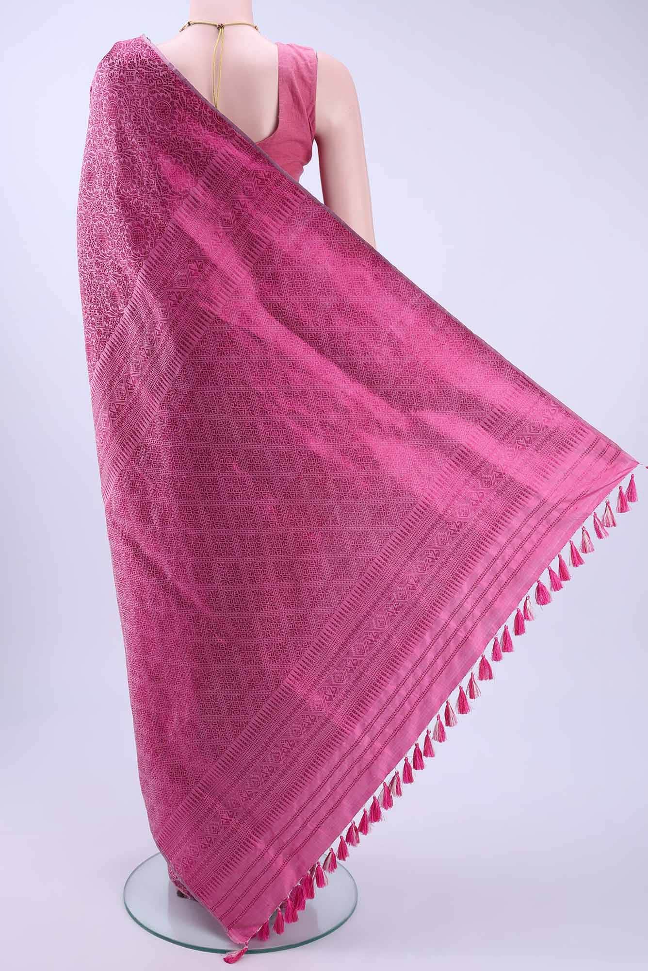 Rani Pink Assam Silk Saree