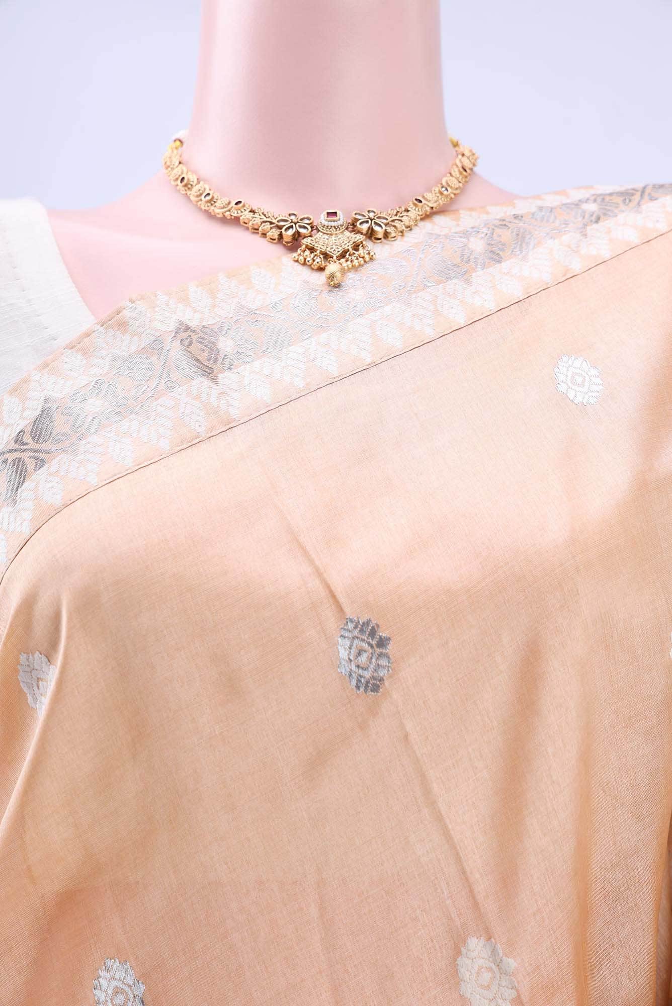 Beige Assam Cotton Saree