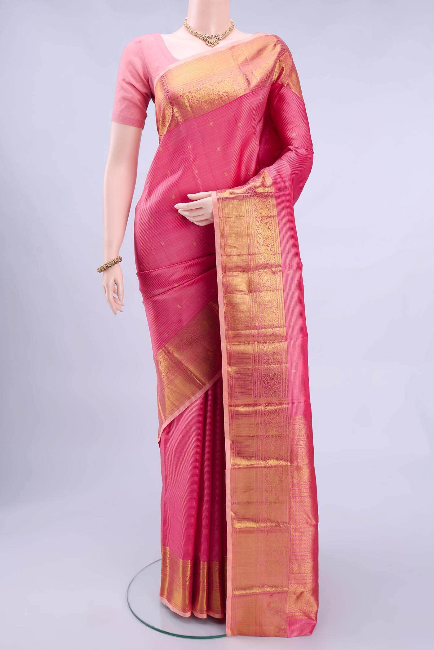 Peach Kanchipuram Saree