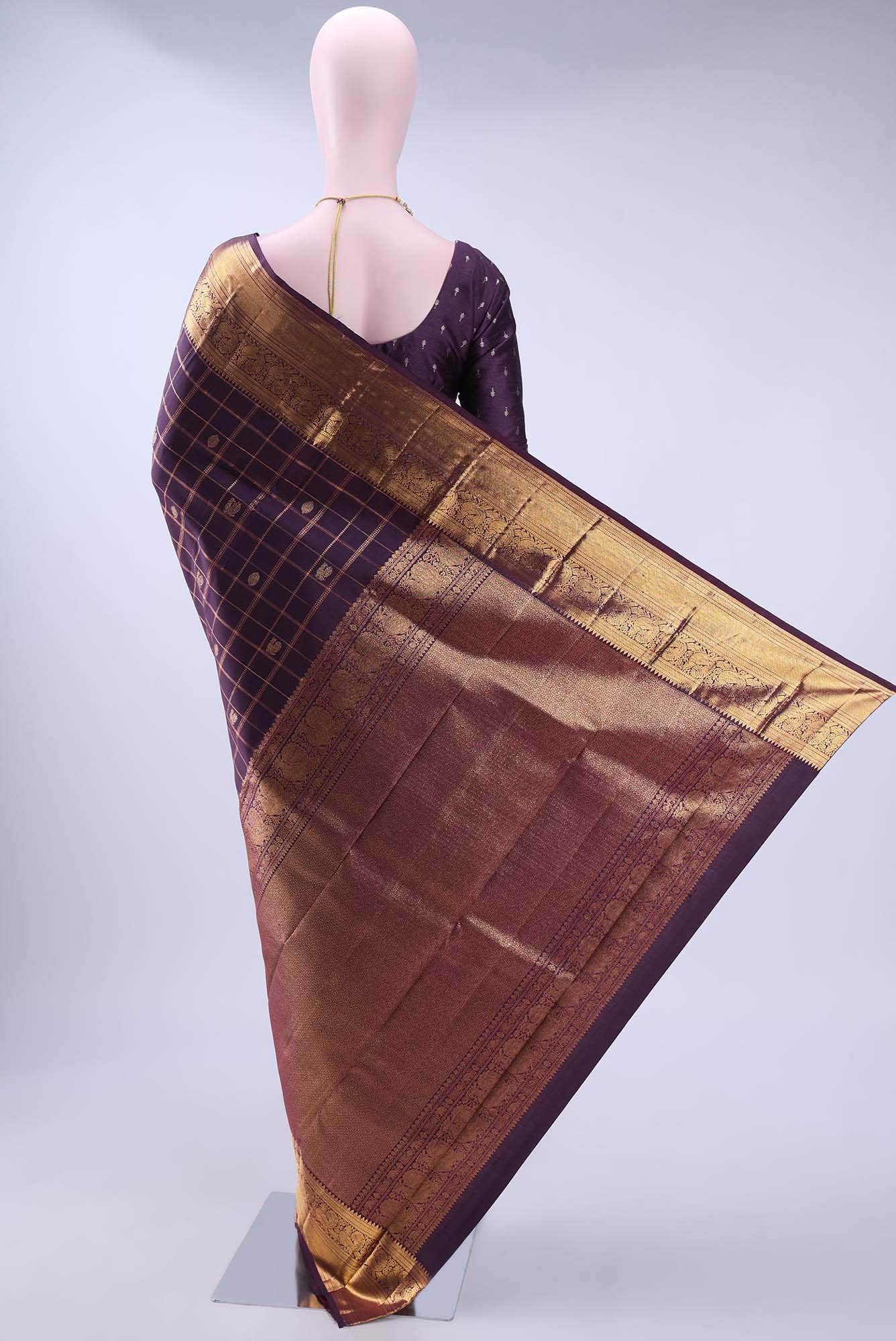 Burgundy Kanchipuram Silk Saree