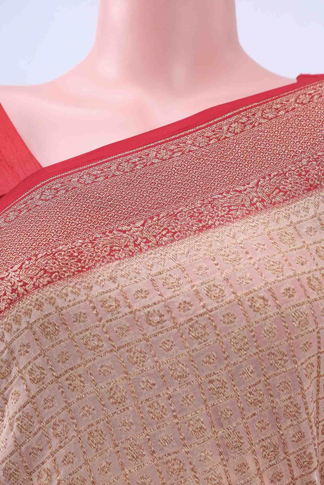 Beige Banarasi Georgette Saree
