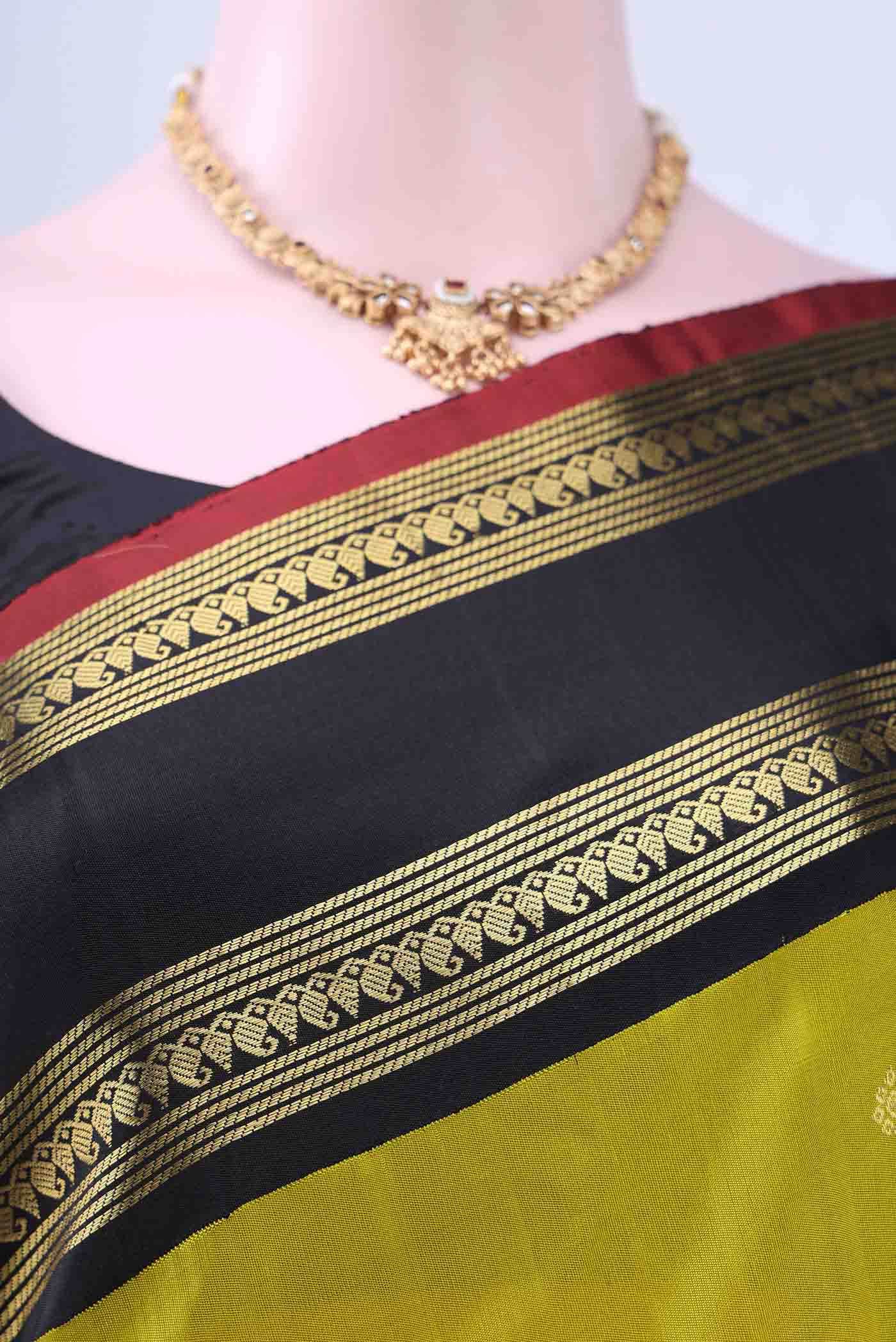 Acid Green Gadwal Silk Saree