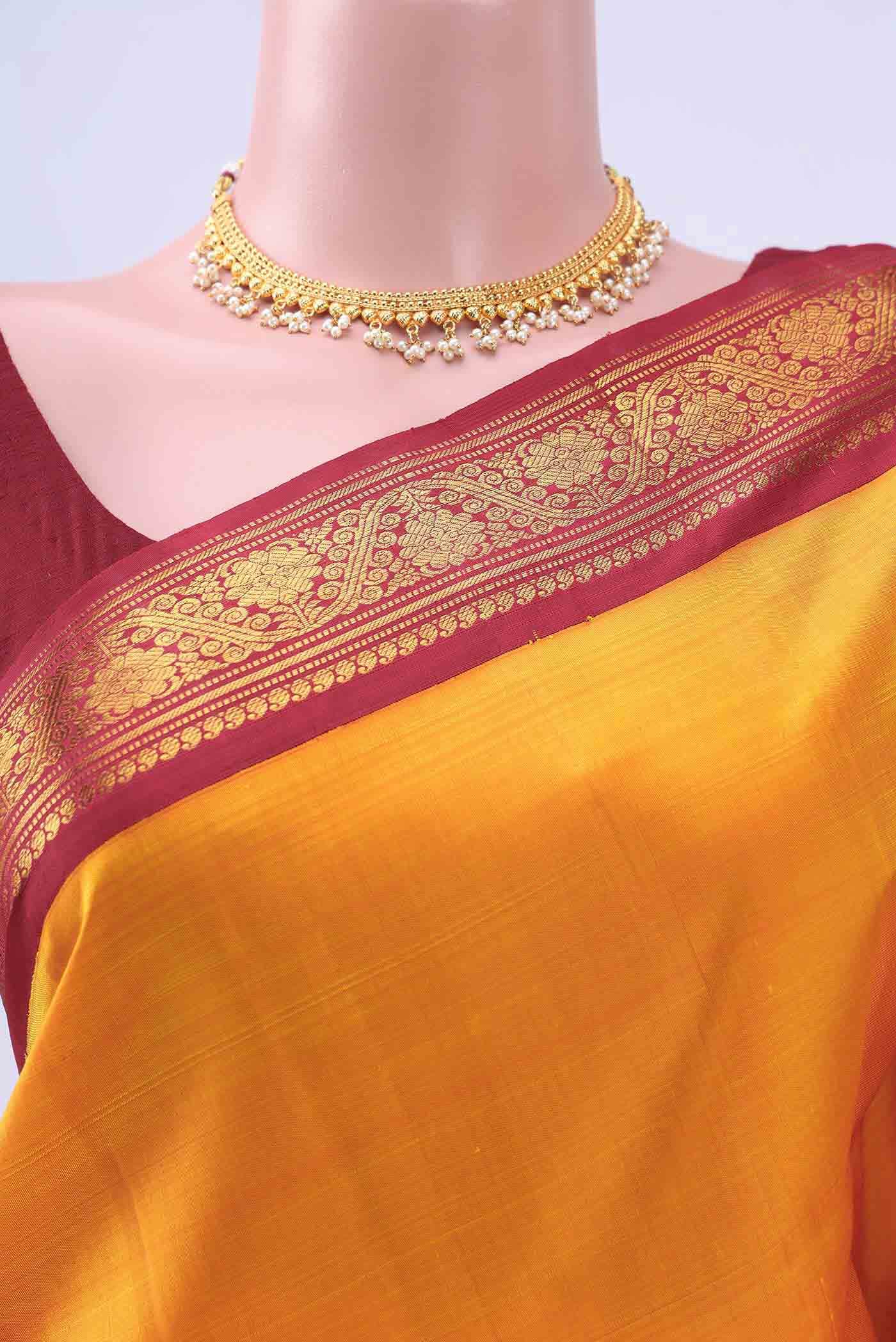 Yellow Kanchipuram Silk Saree