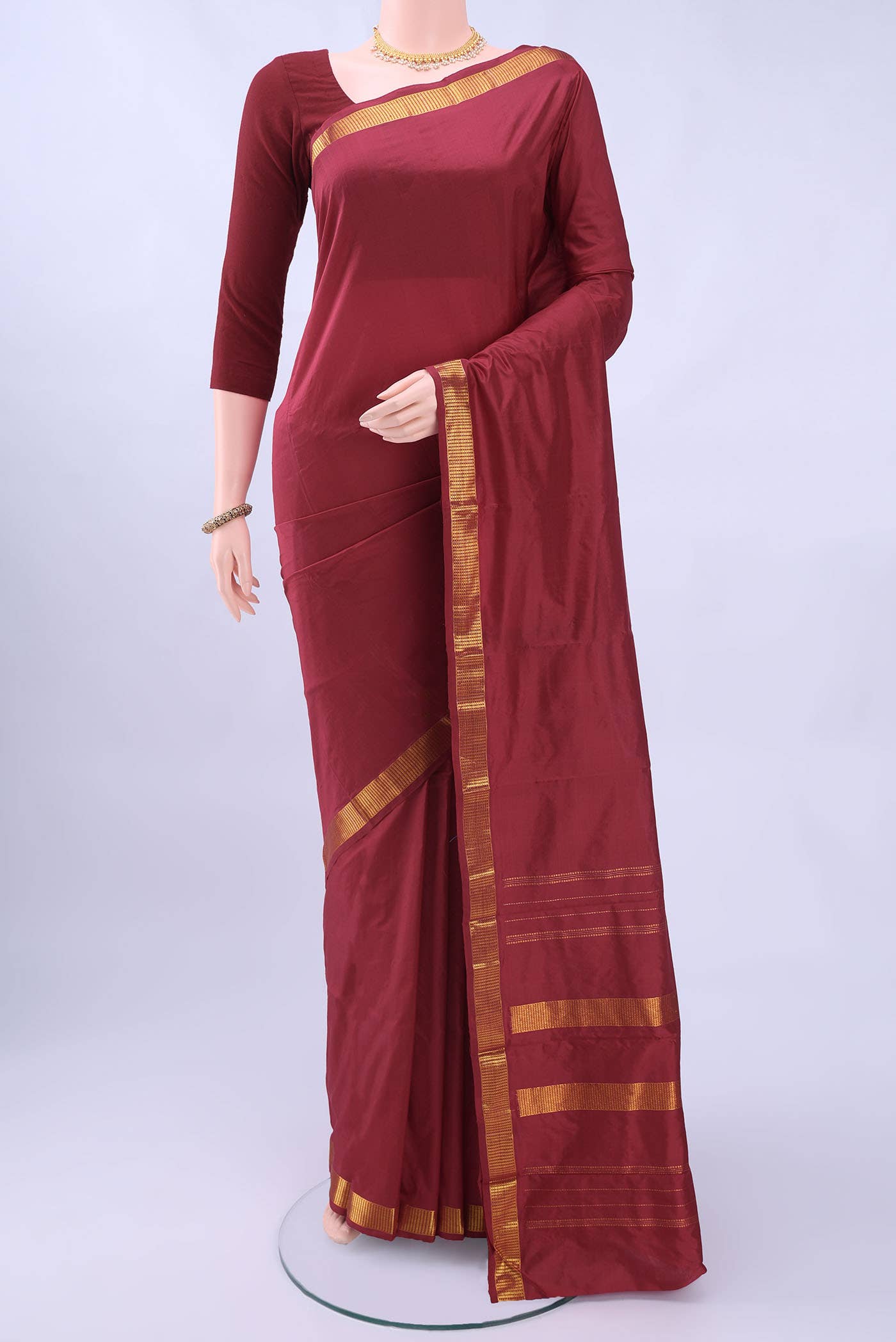 Maroon Kanchipuram Saree