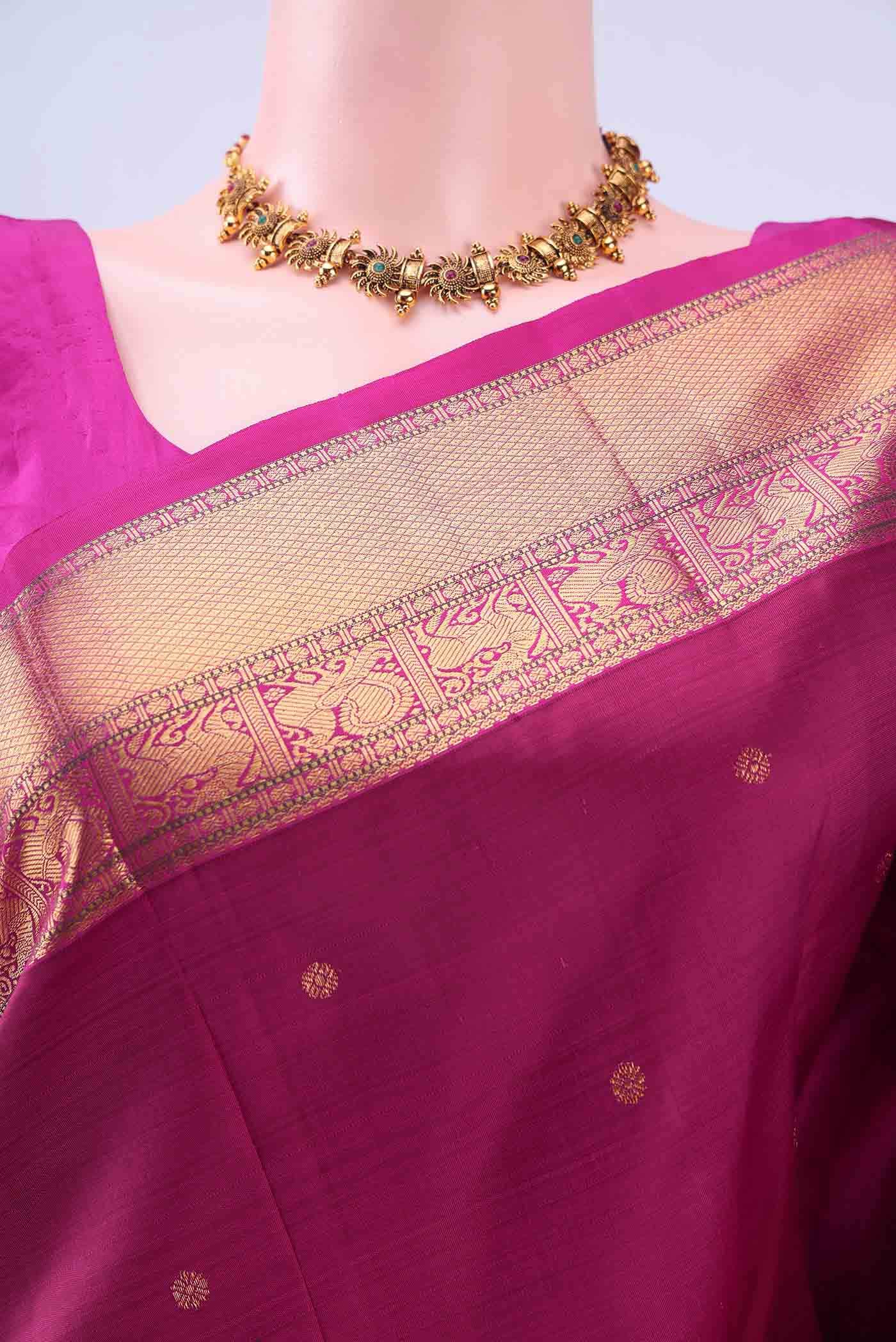 Magenta Kanchipuram Silk Saree