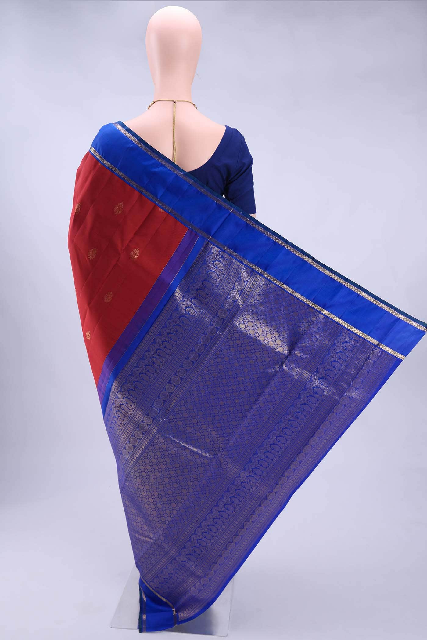 Deep Red Kanchipuram Silk Saree