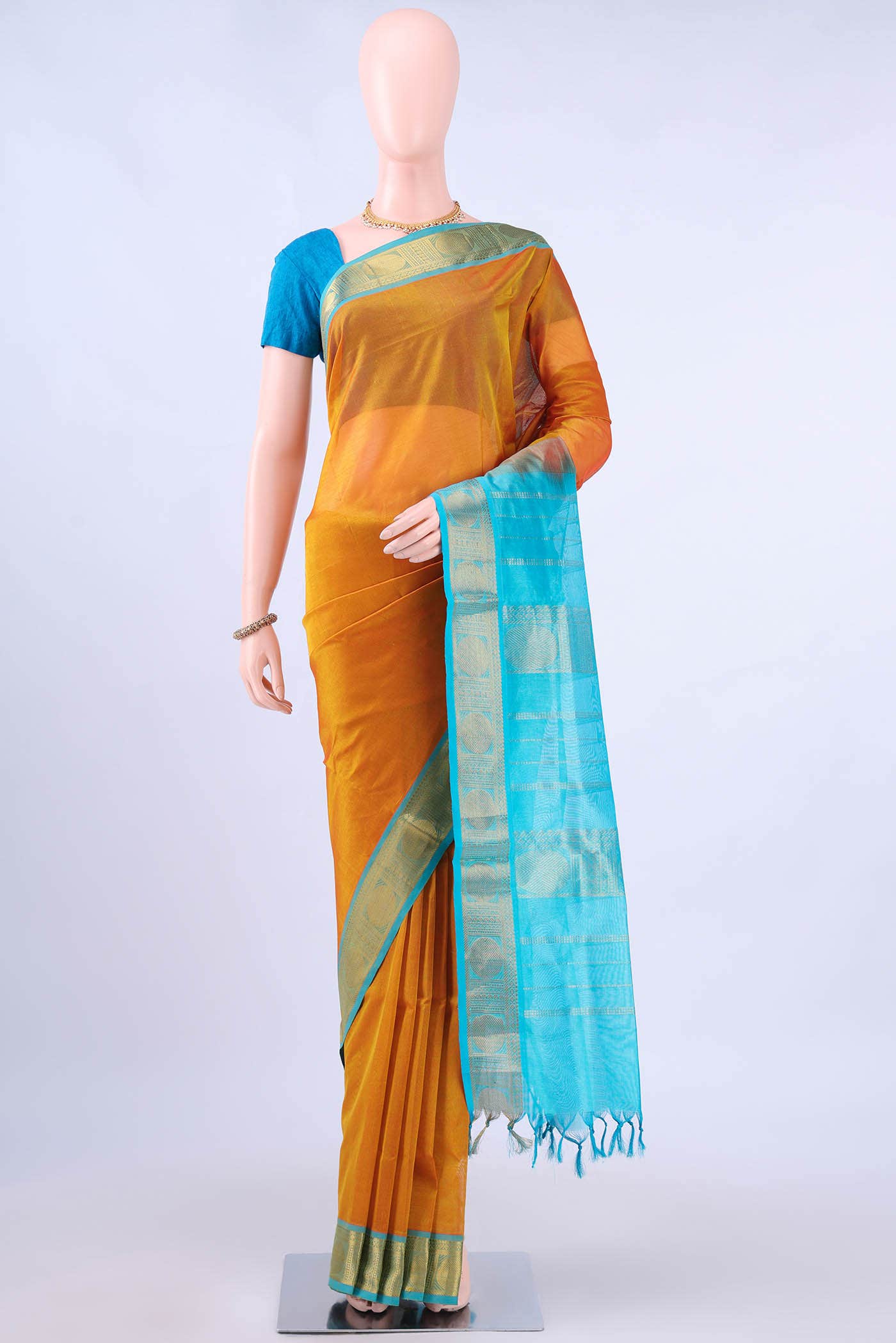 Yellow Coimbatore Silk Cotton Saree