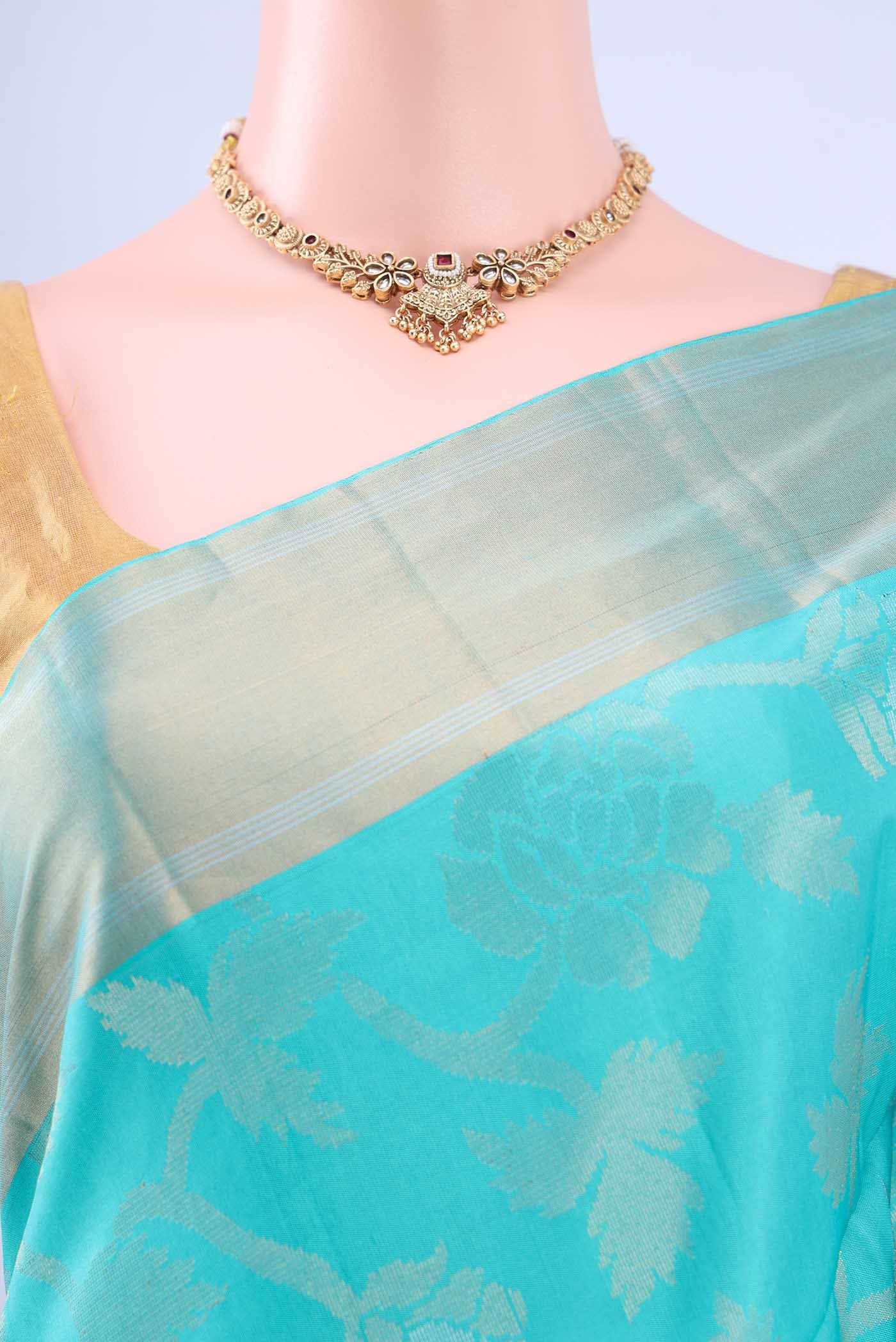 Turquoise Soft Silk Saree