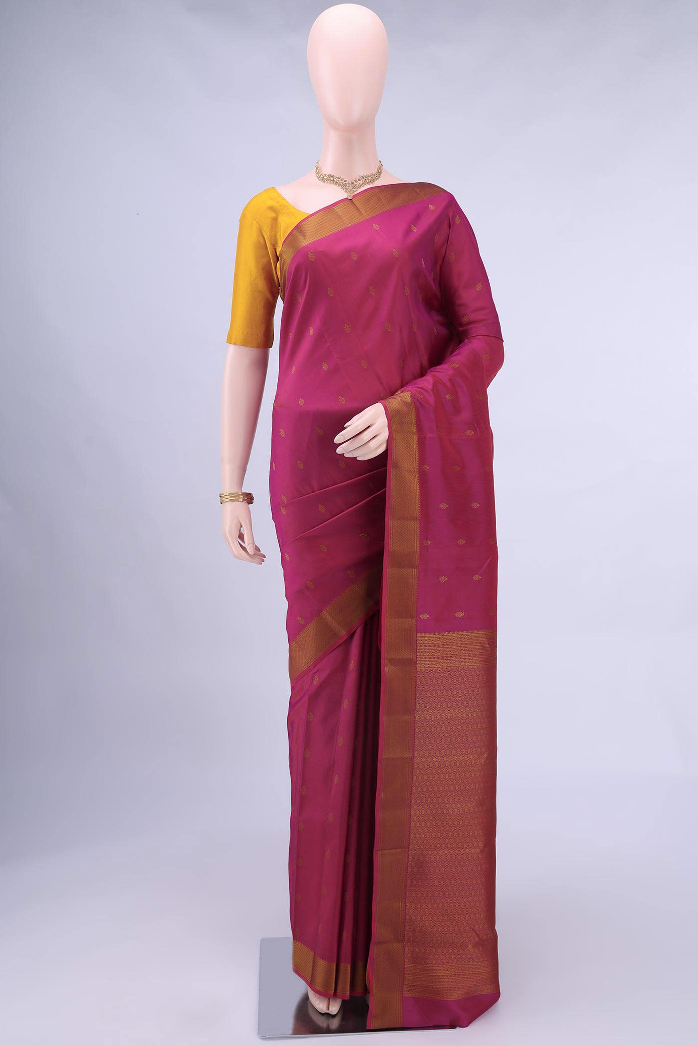 Rani Pink Kanchipuram Silk Saree